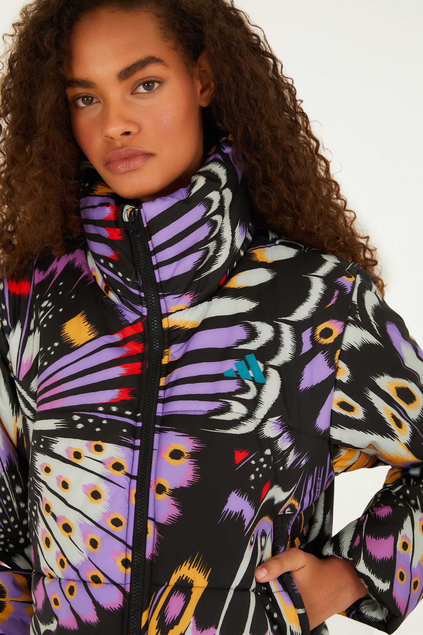 COLORFLY LILAC ADIDAS PUFFER JACKET