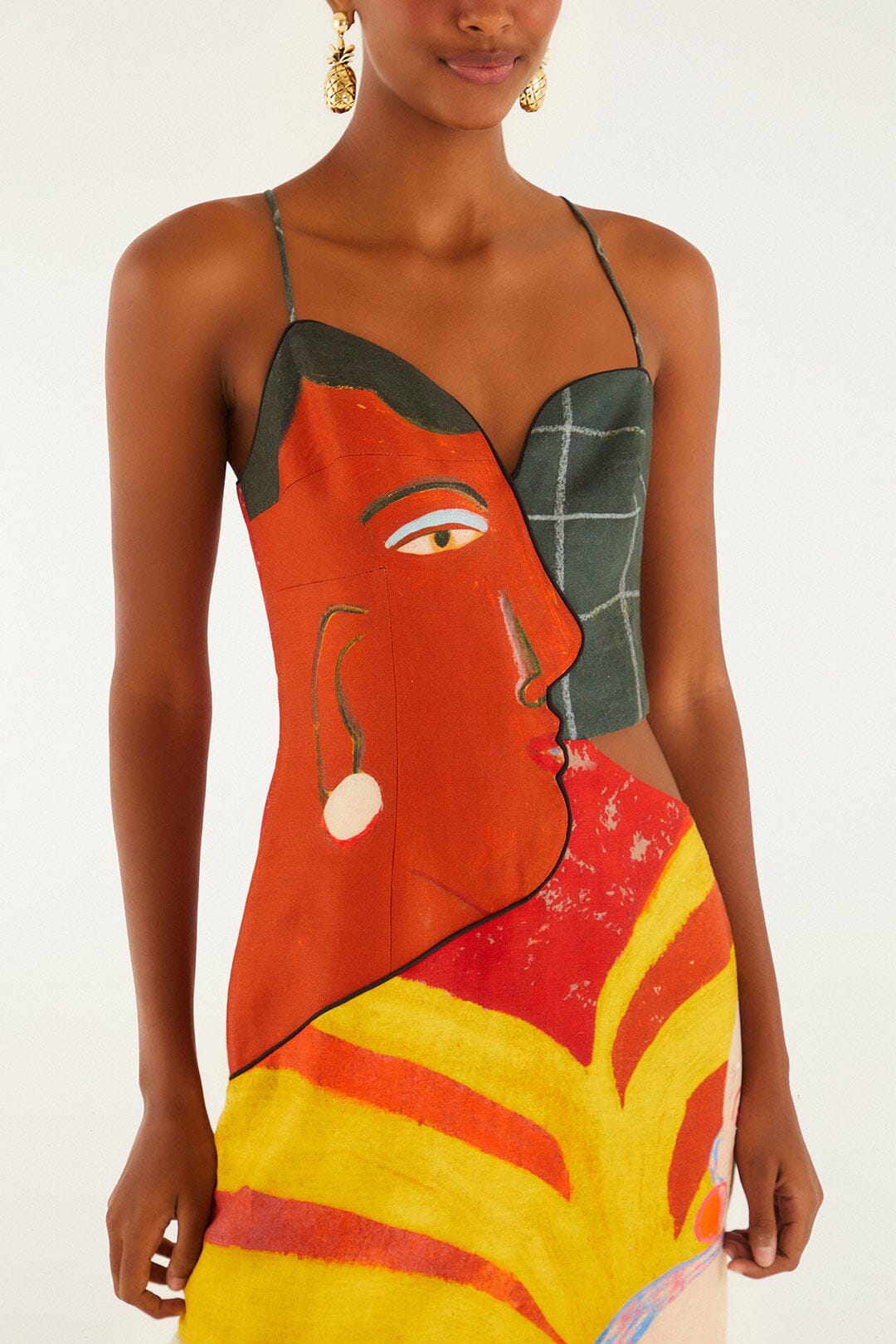 a popular cafe multicolor sleveless midi dress