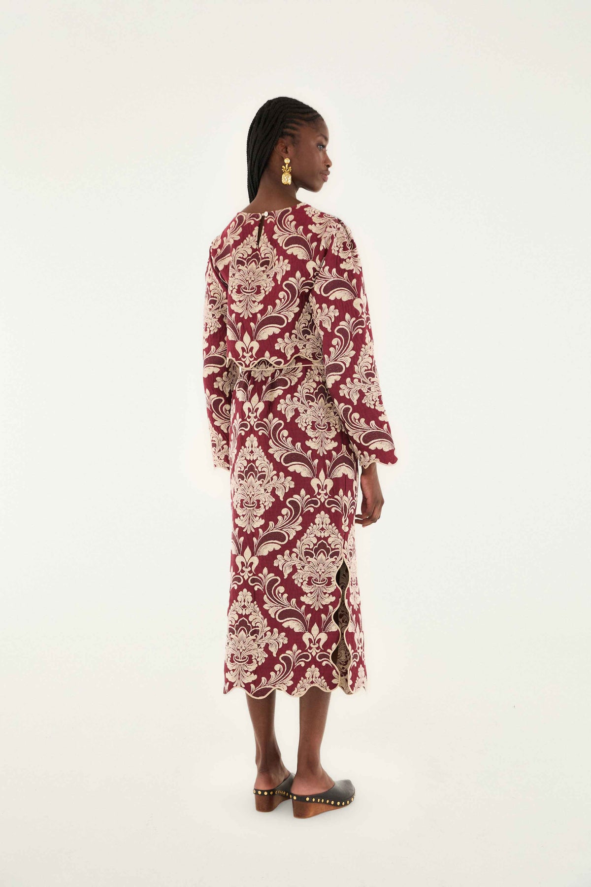Midi Falda Bicolor Jacquard Waves
