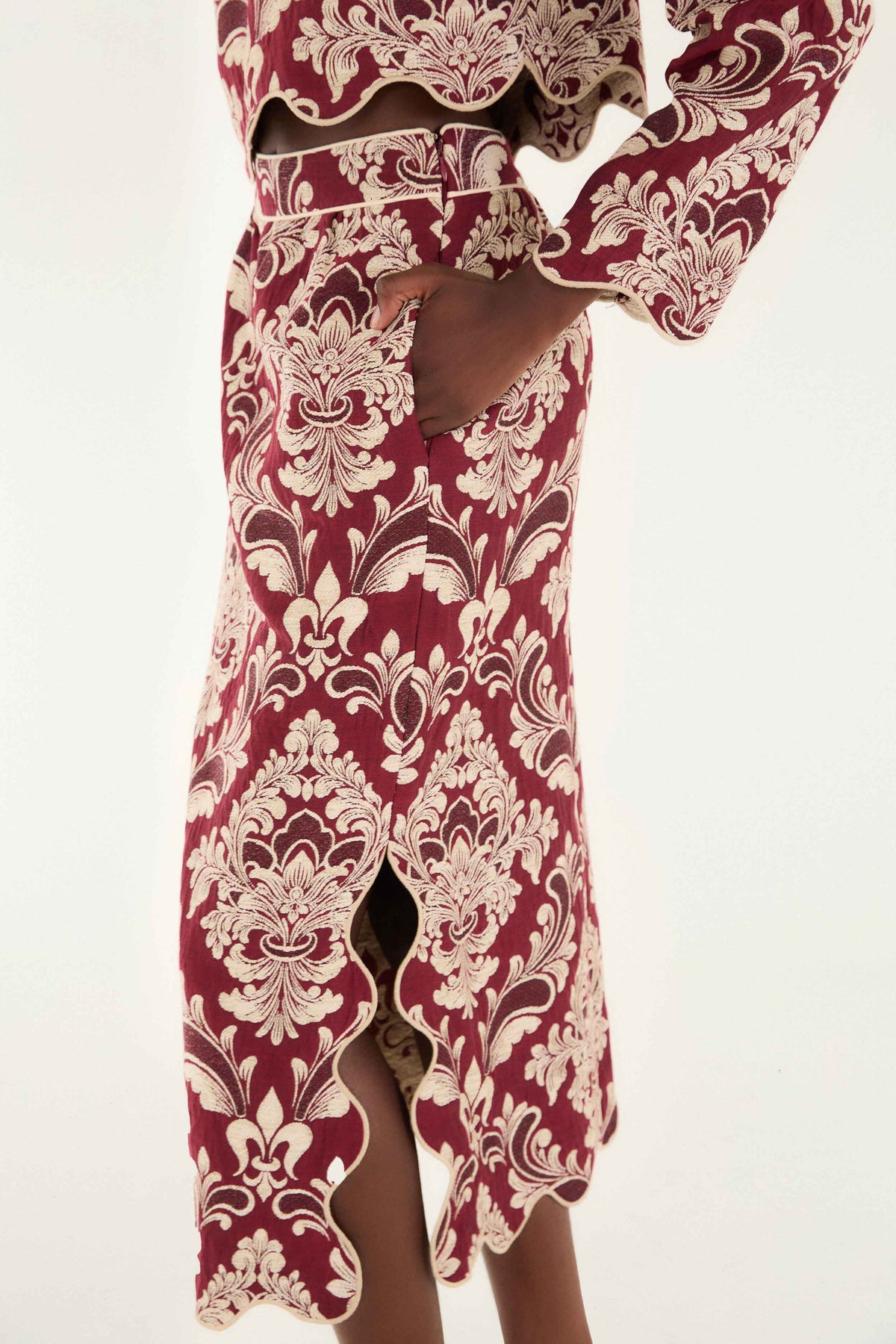 Midi Falda Bicolor Jacquard Waves