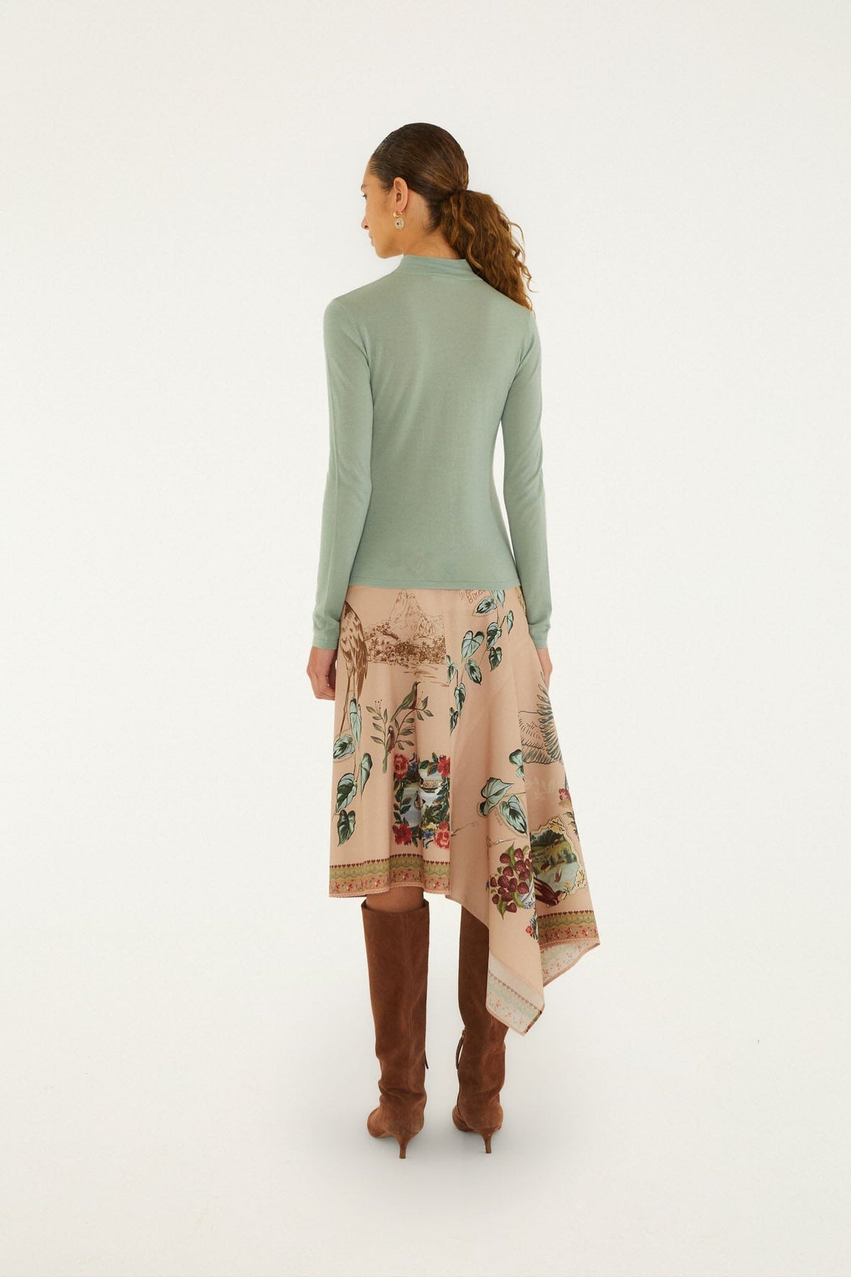 Falda Midi Cruzada Bird Poetry