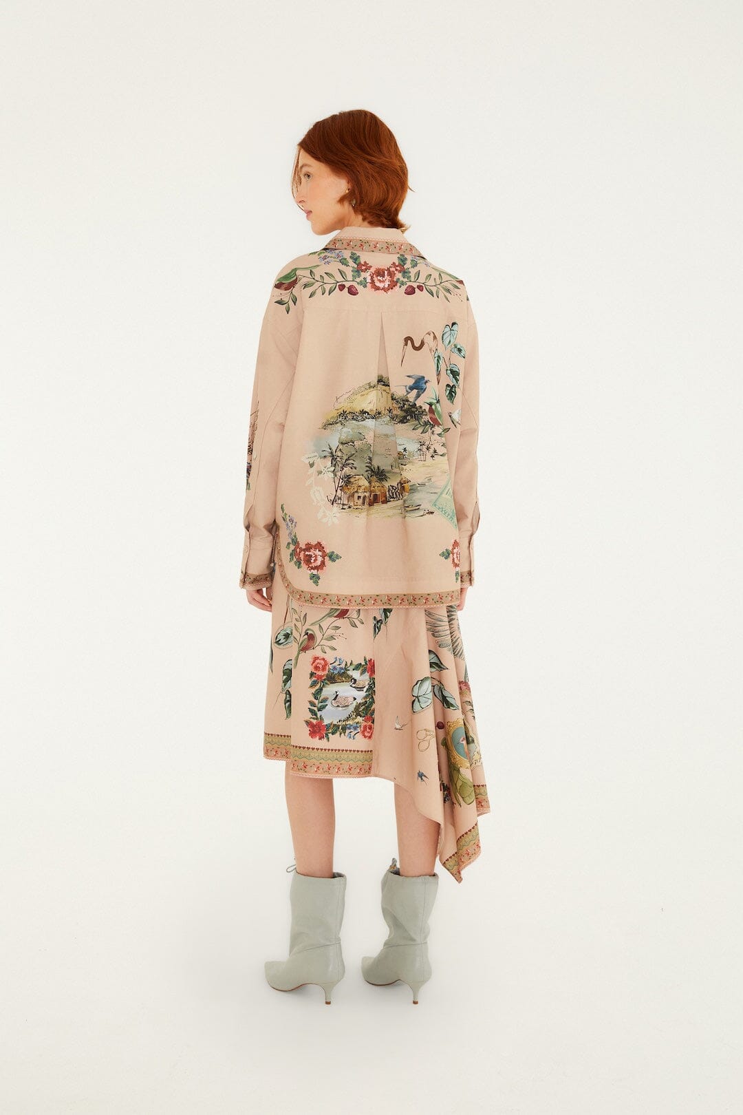 Camisa Bird Poetry con Cuello y Botones