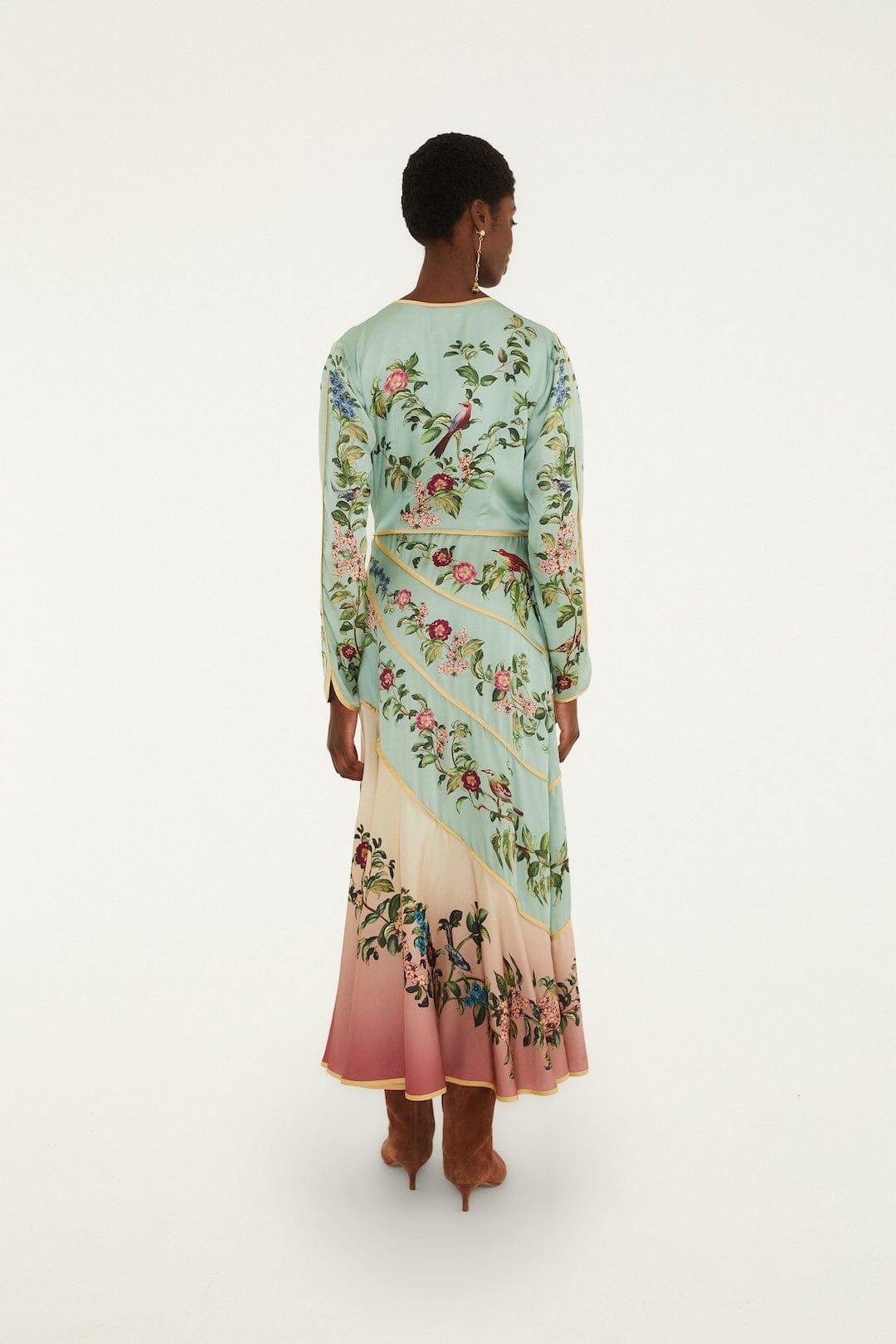 Maxi vestido Birds Tree de manga larga
