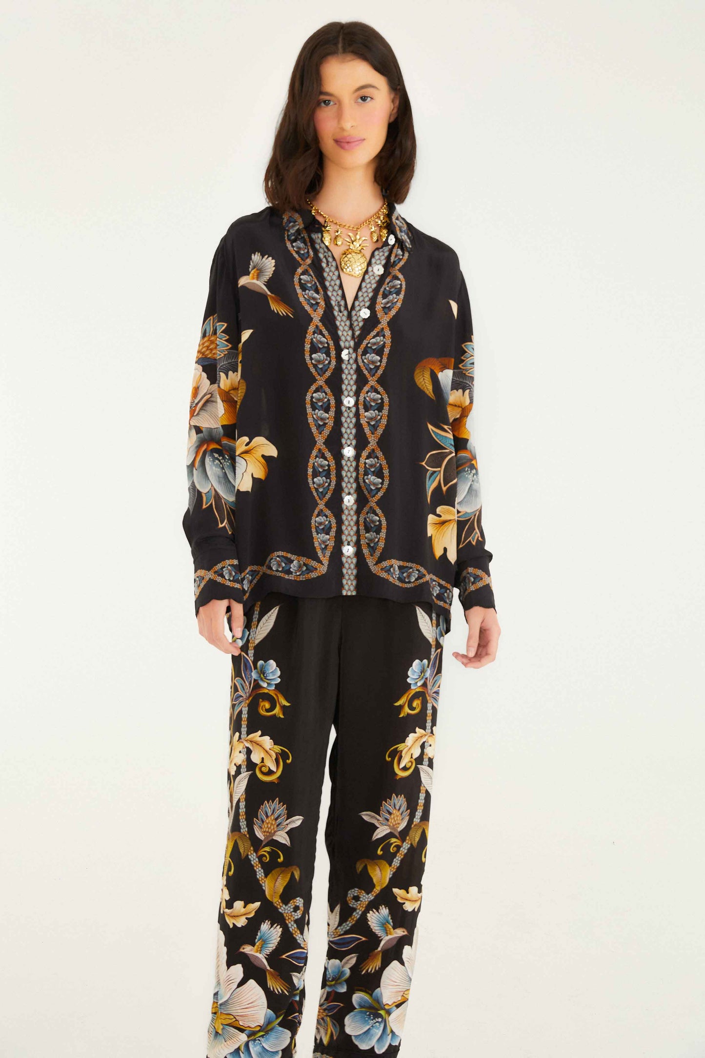 Pantalón Flowerful Garden negro