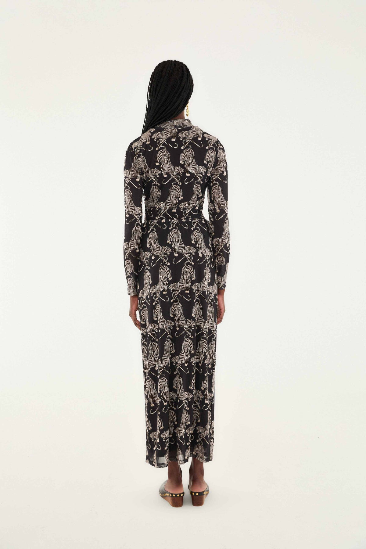 Maxi Falda de Tul Striped Tigers Negra