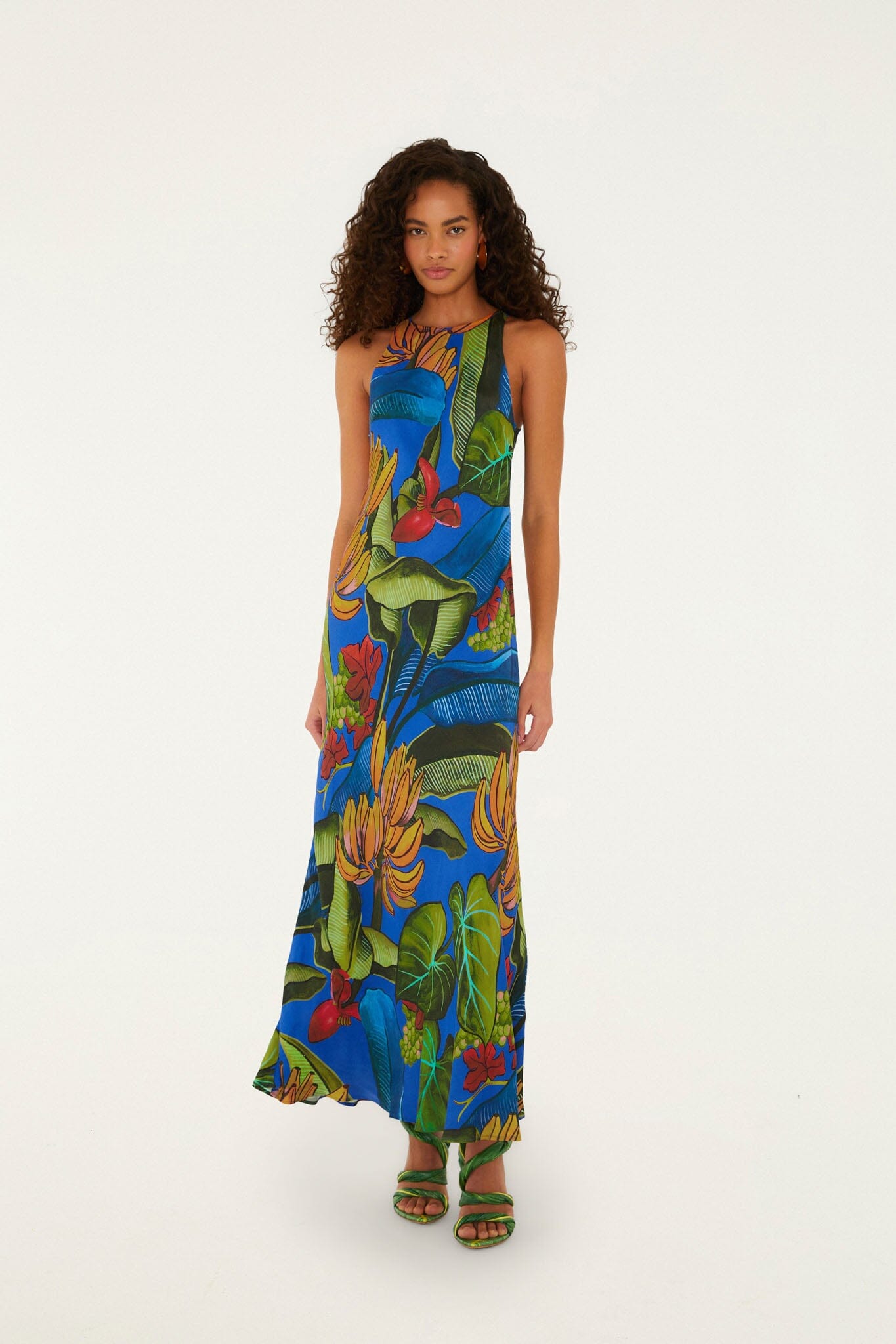 Maxi Vestido Azul Banana Grapes sin Mangas
