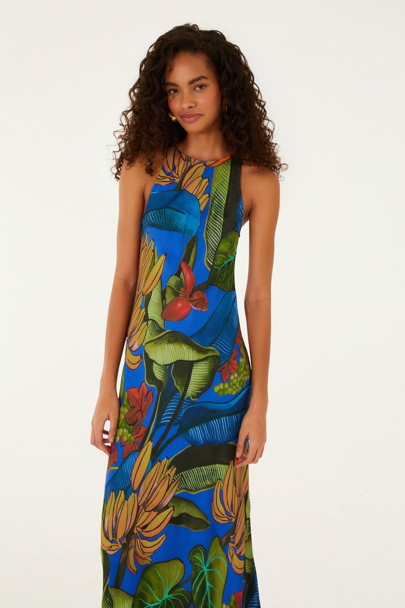 Maxi Vestido Azul Banana Grapes sin Mangas