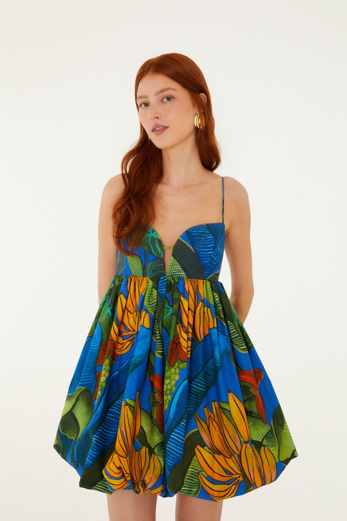 Vestido Mini Azul Banana Grapes sin Mangas