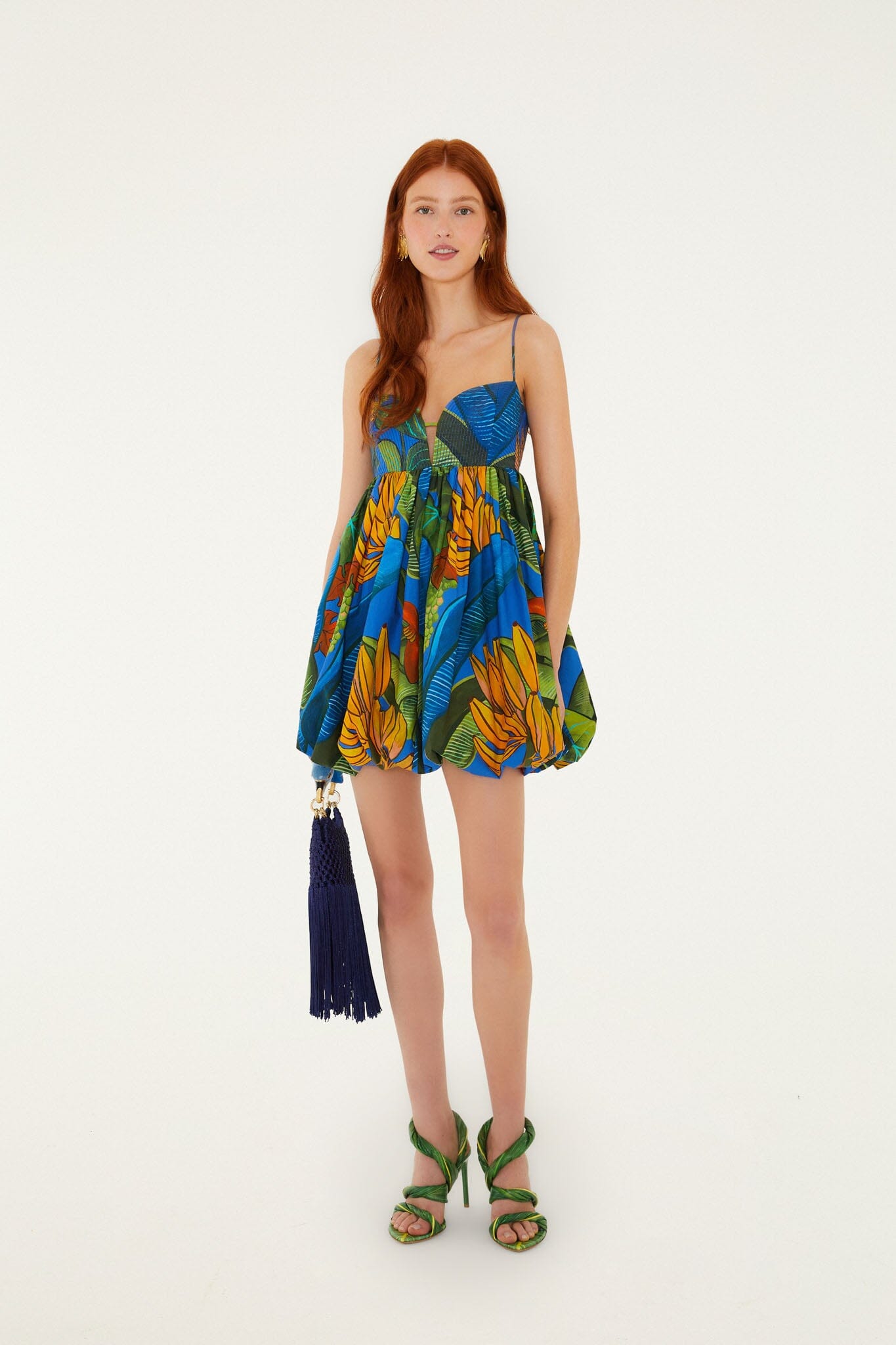 Vestido Mini Azul Banana Grapes sin Mangas