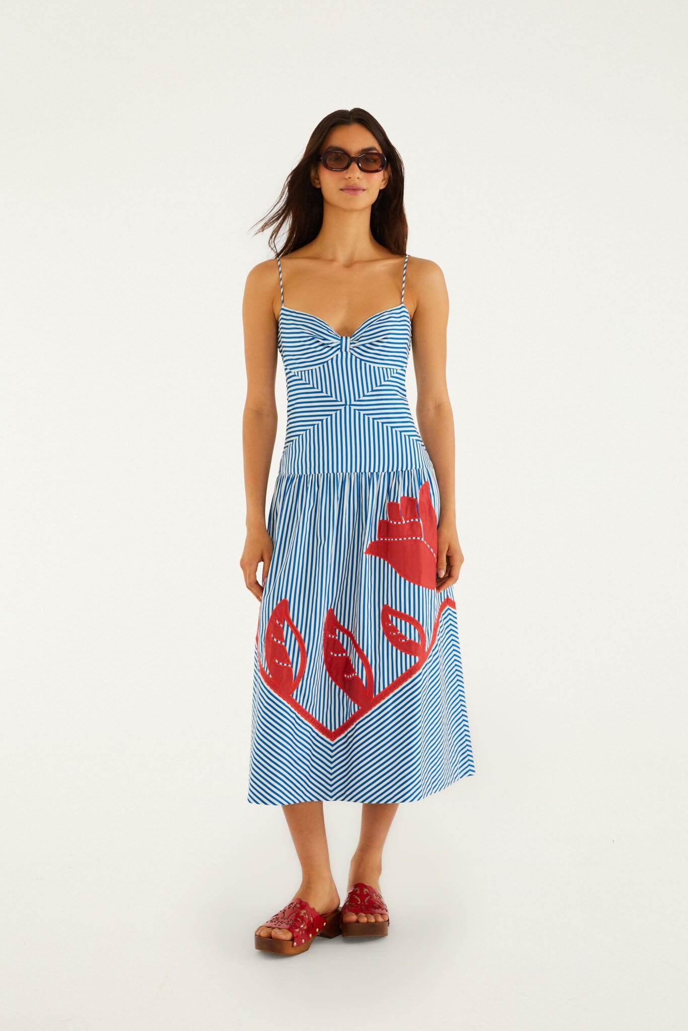 Vestido Midi Azul Sky Stripes sin Mangas