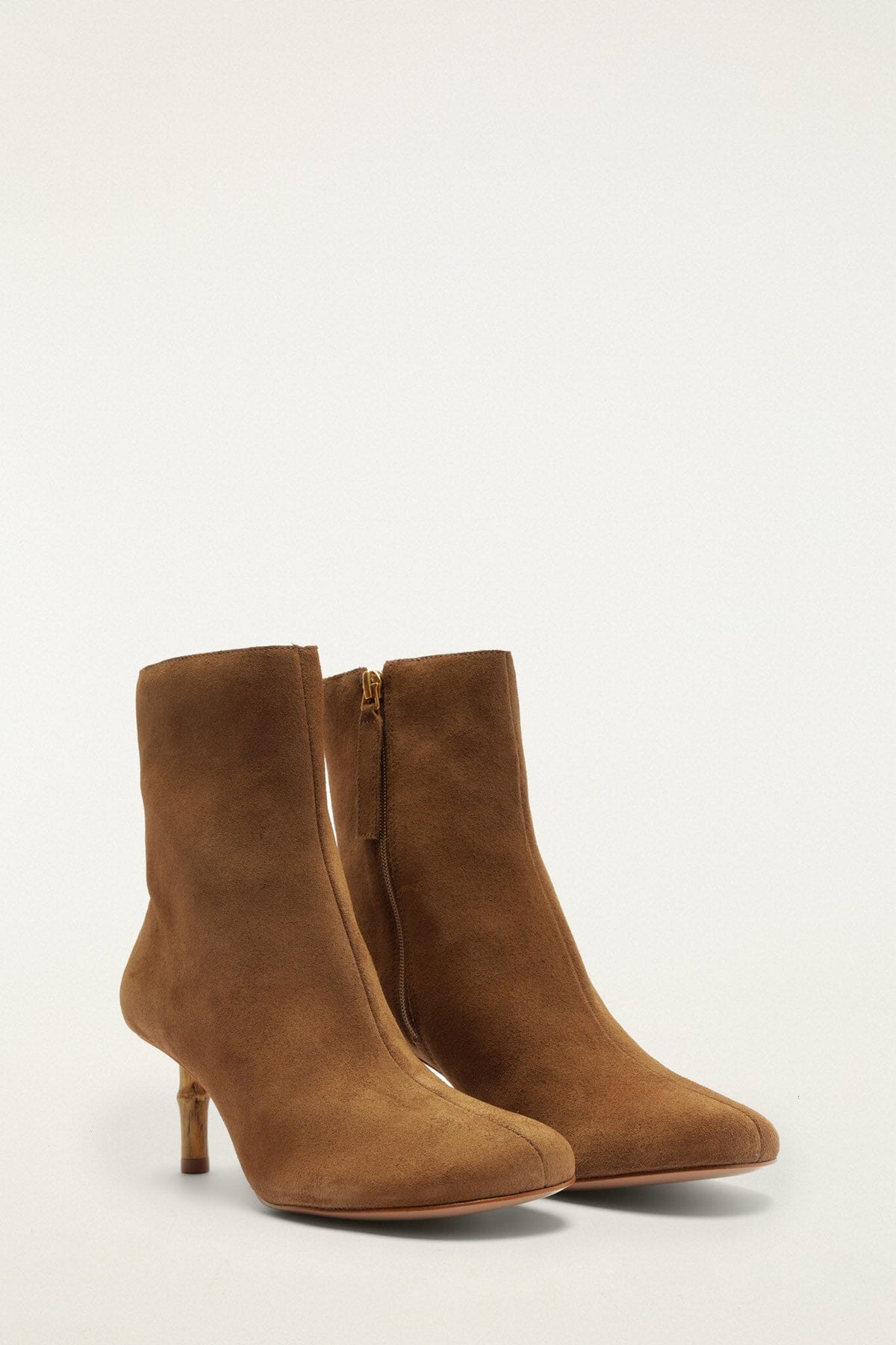 Bootie de Ante Café con Tacón Bamboo
