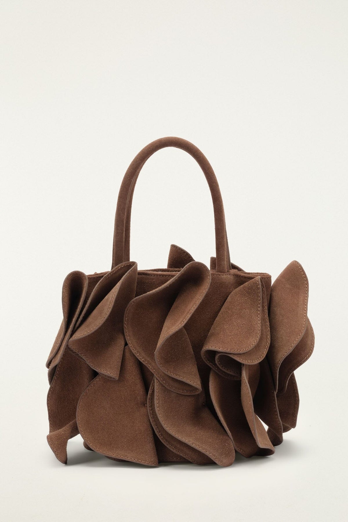 Bolsa de Ante Café con Flor