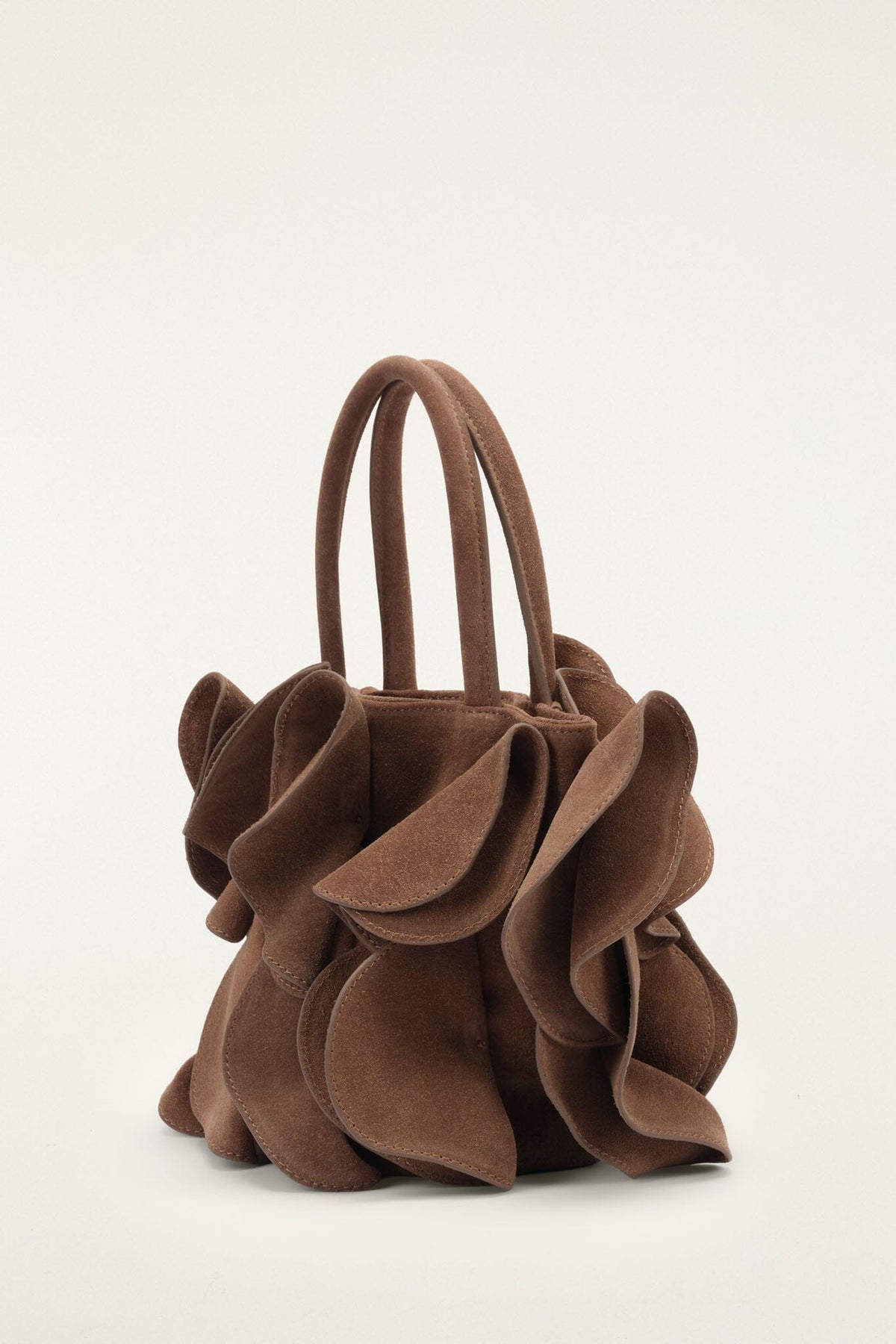 Bolsa de Ante Café con Flor