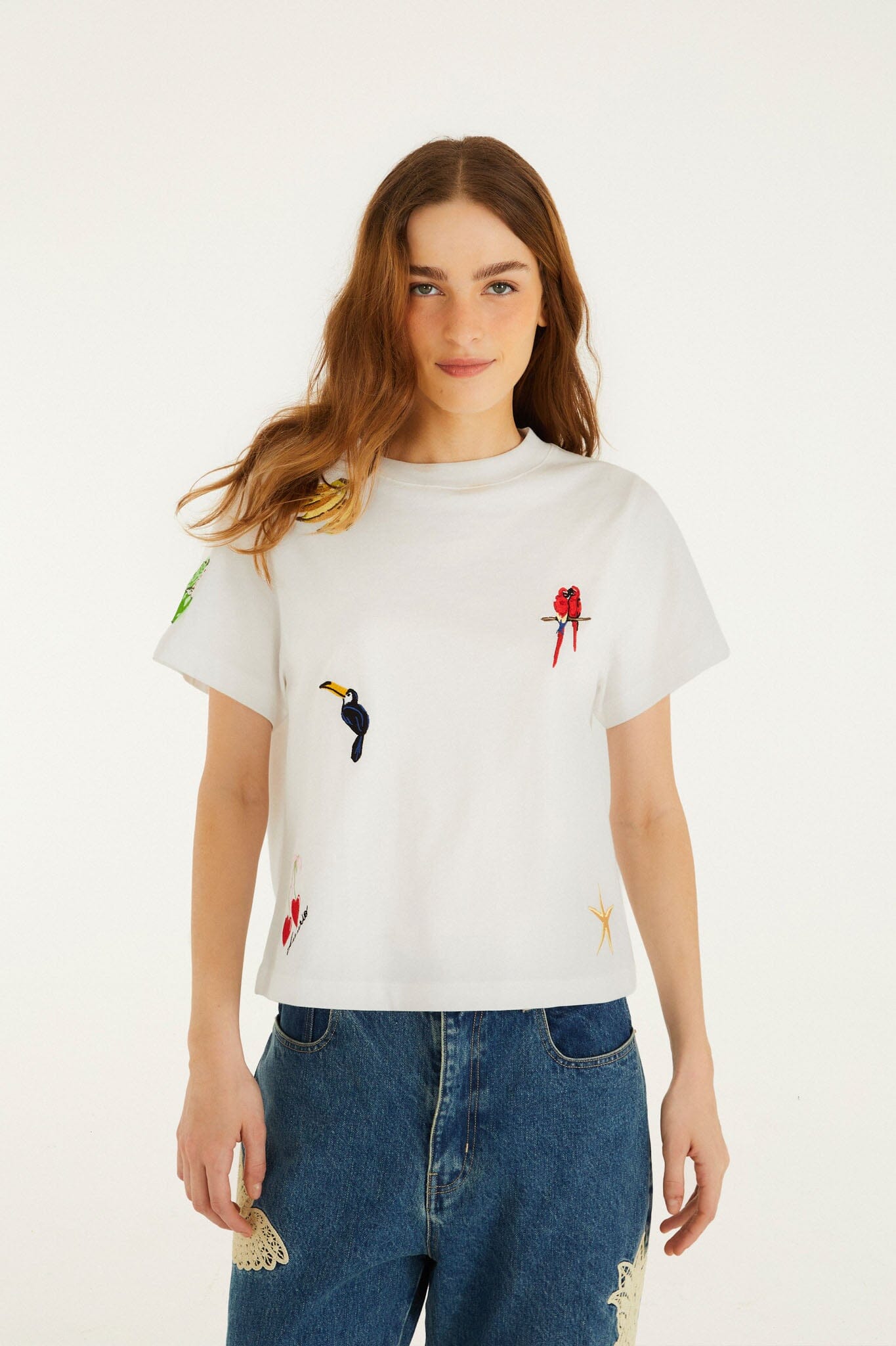 Playera Blanco Hueso Bordada Cool Day