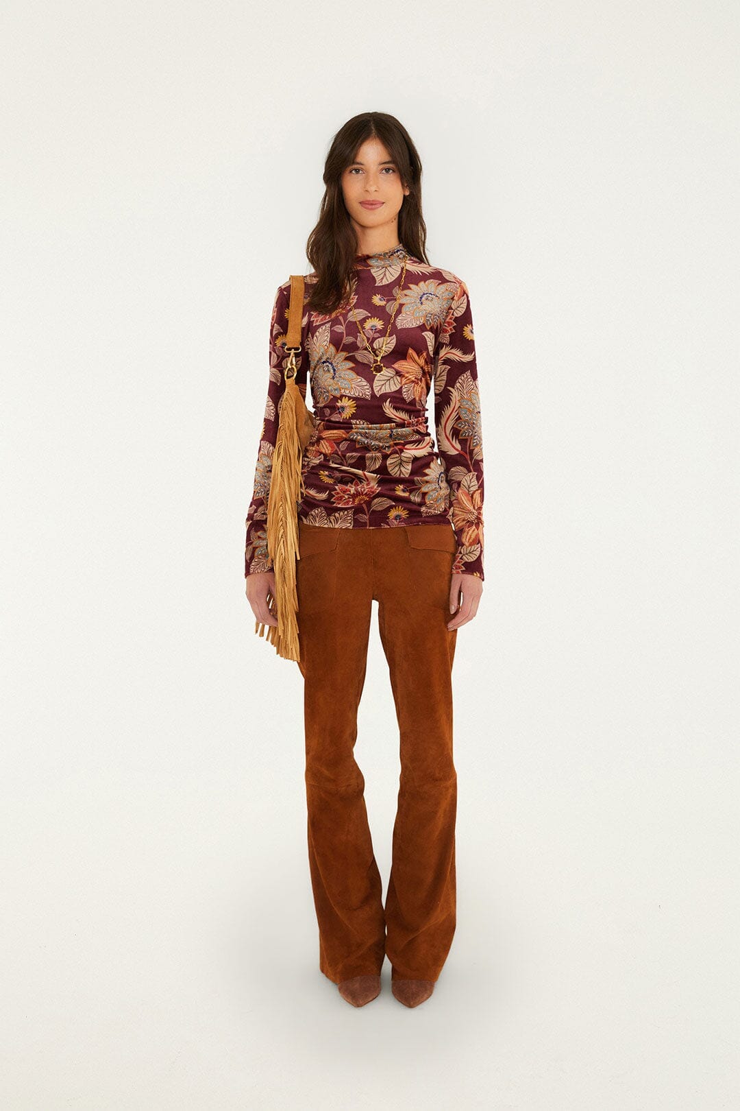 Blusa de jersey de terciopelo Delhi Floral
