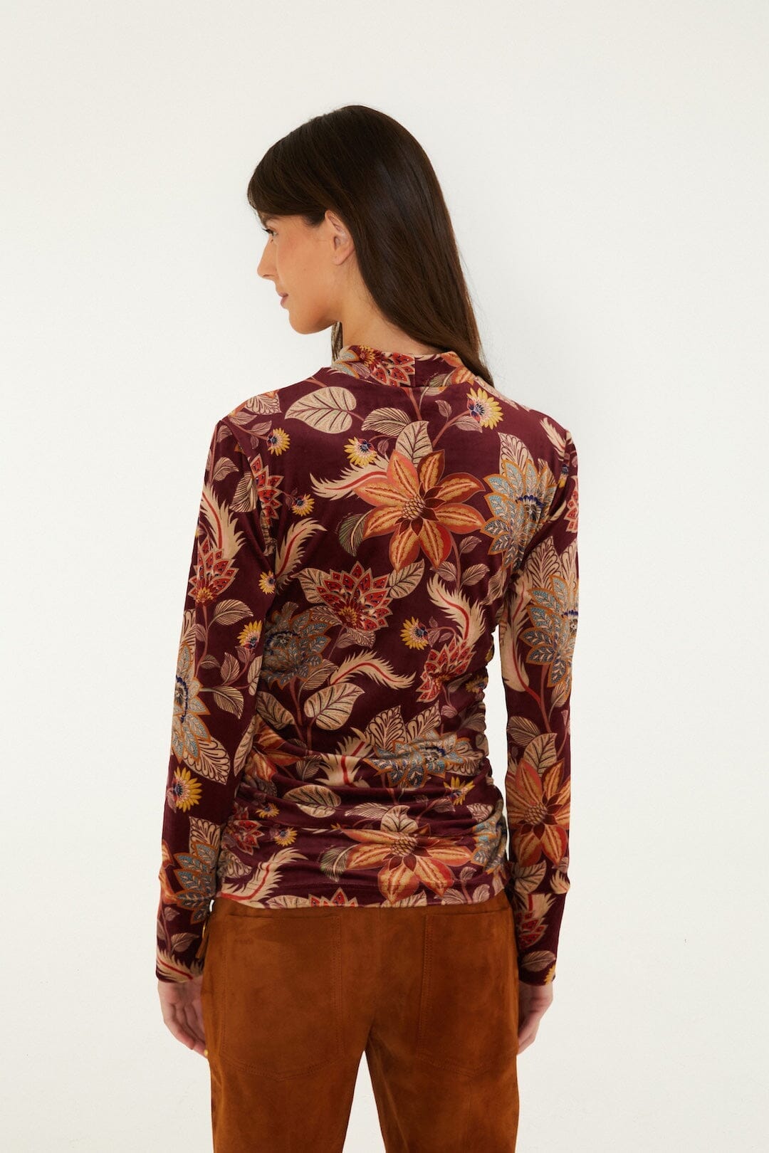 Blusa de jersey de terciopelo Delhi Floral