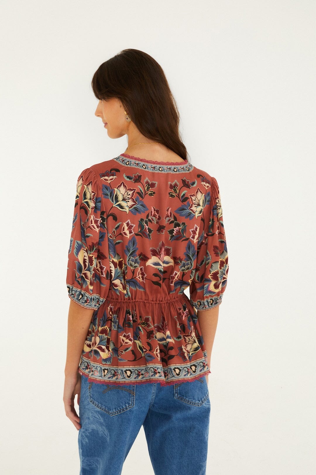 Blusa Floral Beauty Tapestry con Cordón