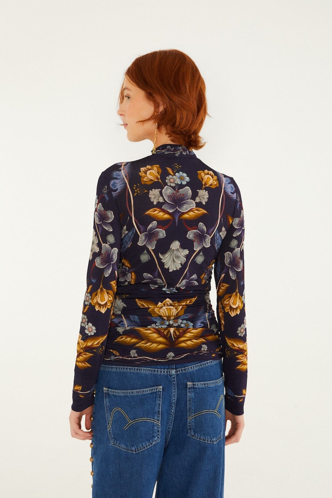 Blusa de jersey Golden Nature de manga larga