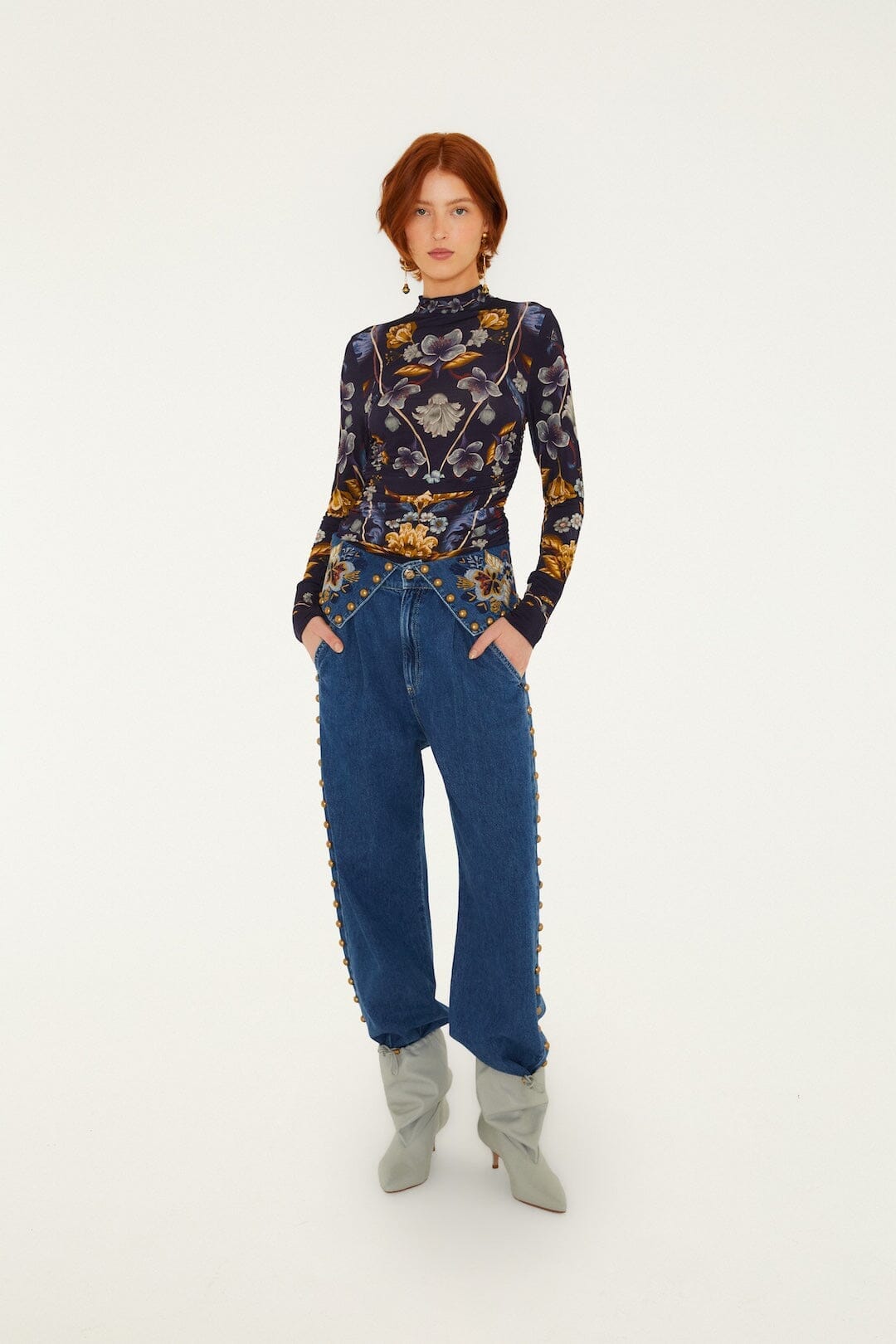 Blusa de jersey Golden Nature de manga larga