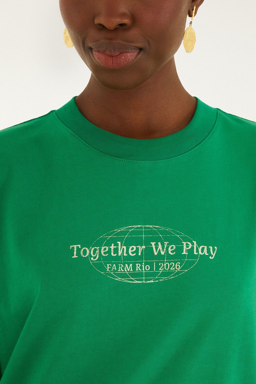 Playera Verde Together We Play de Manga Corta