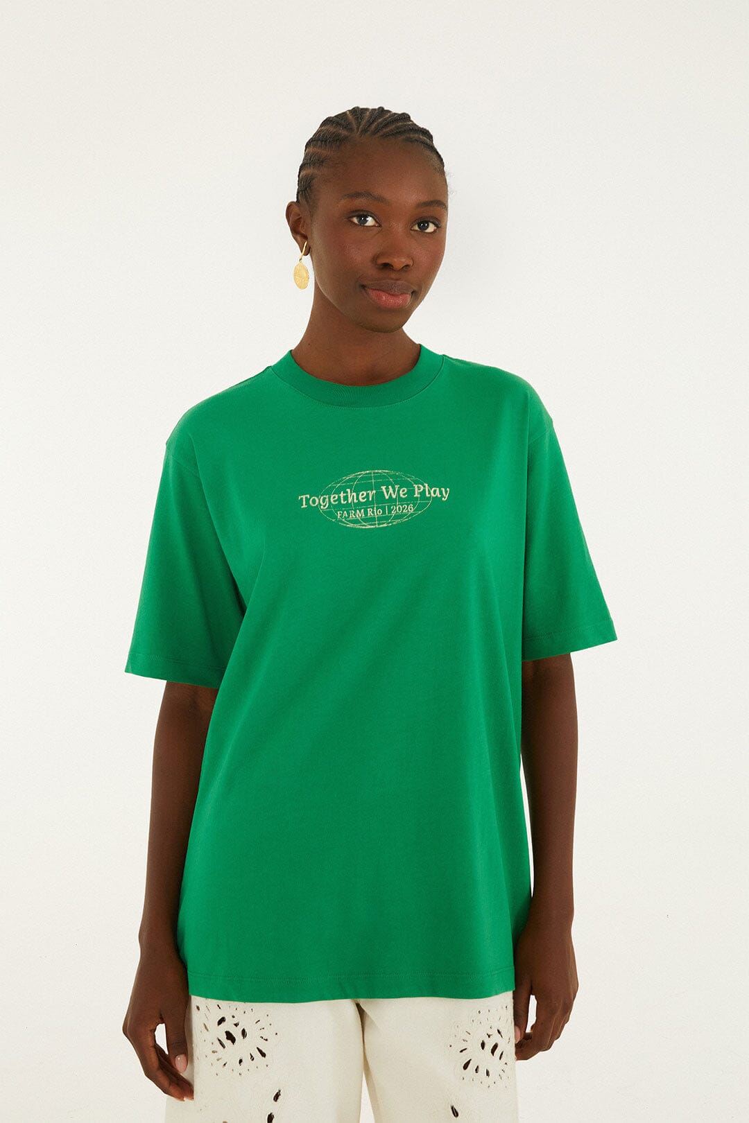 Playera Verde Together We Play de Manga Corta