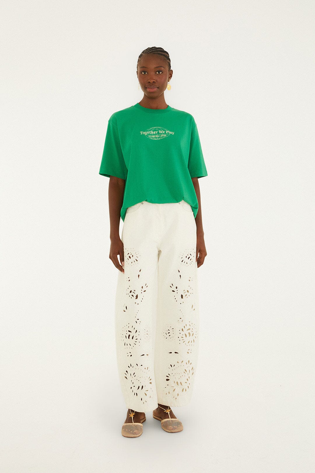 Playera Verde Together We Play de Manga Corta