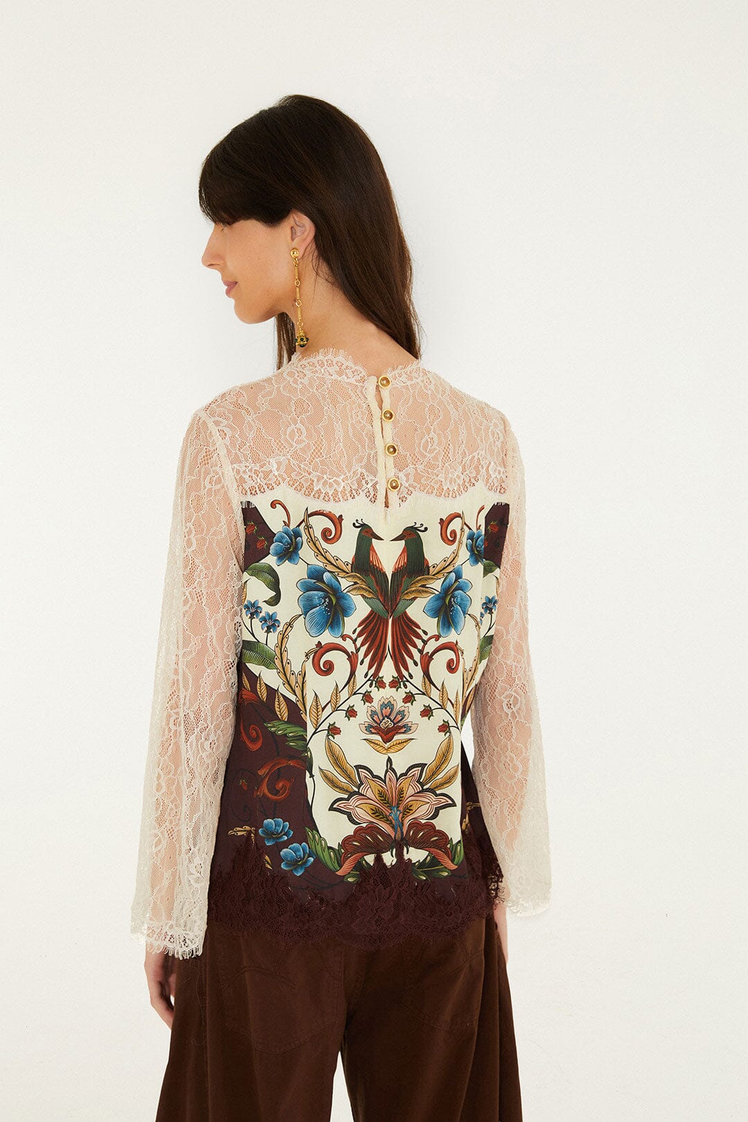 Blusa de Encaje Millena de Manga Larga
