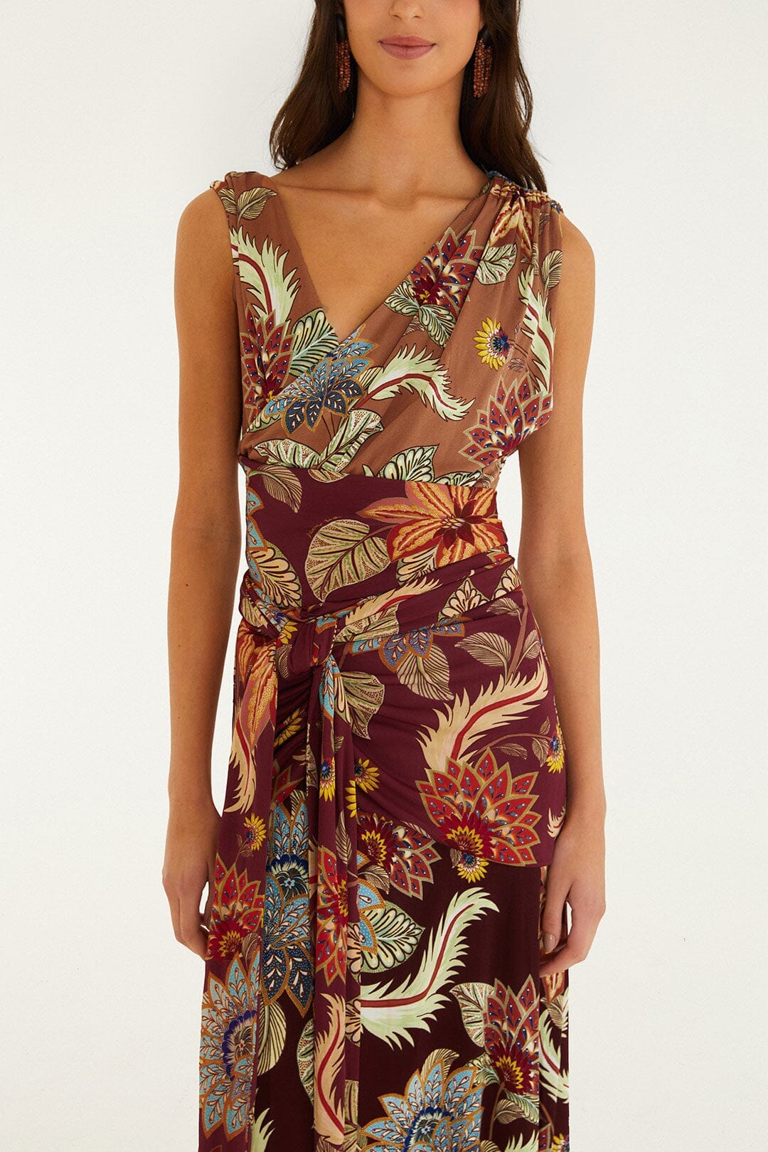 Midi vestido Mixed Delhi Floral sin mangas