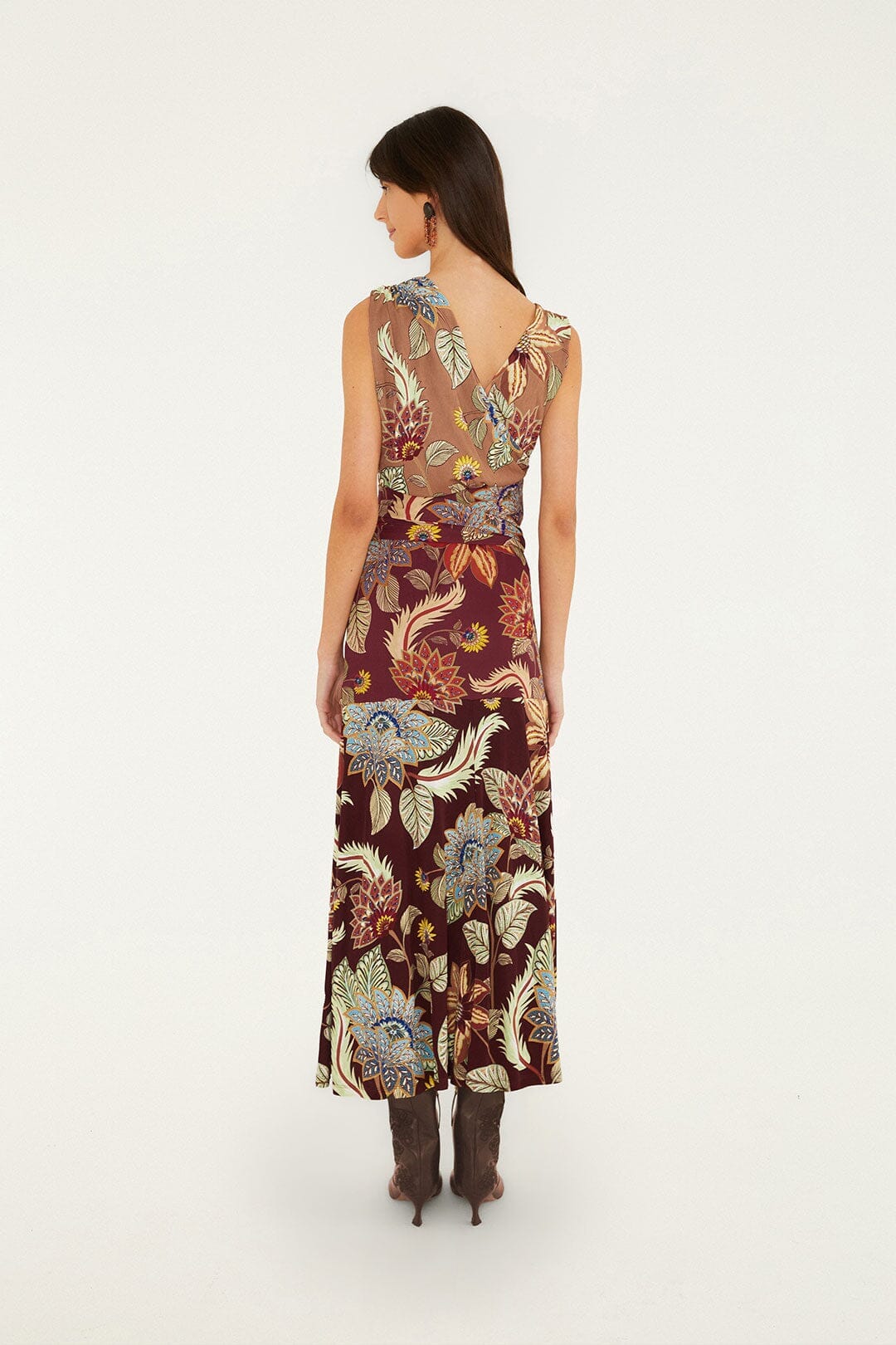 Midi vestido Mixed Delhi Floral sin mangas