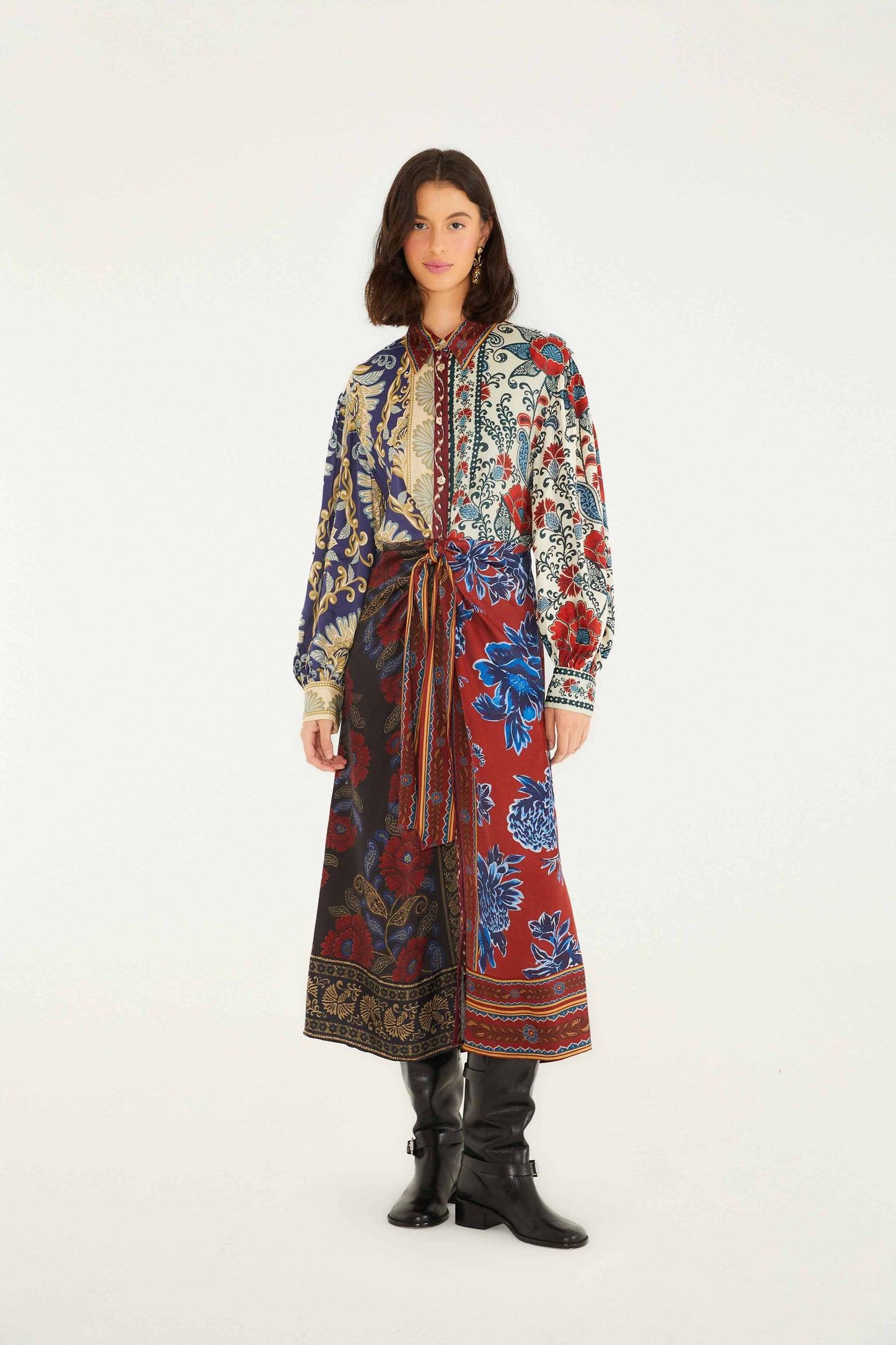 Vestido Midi Viscosa Lenzing Ecovero Invierno Azul Marino Mixto