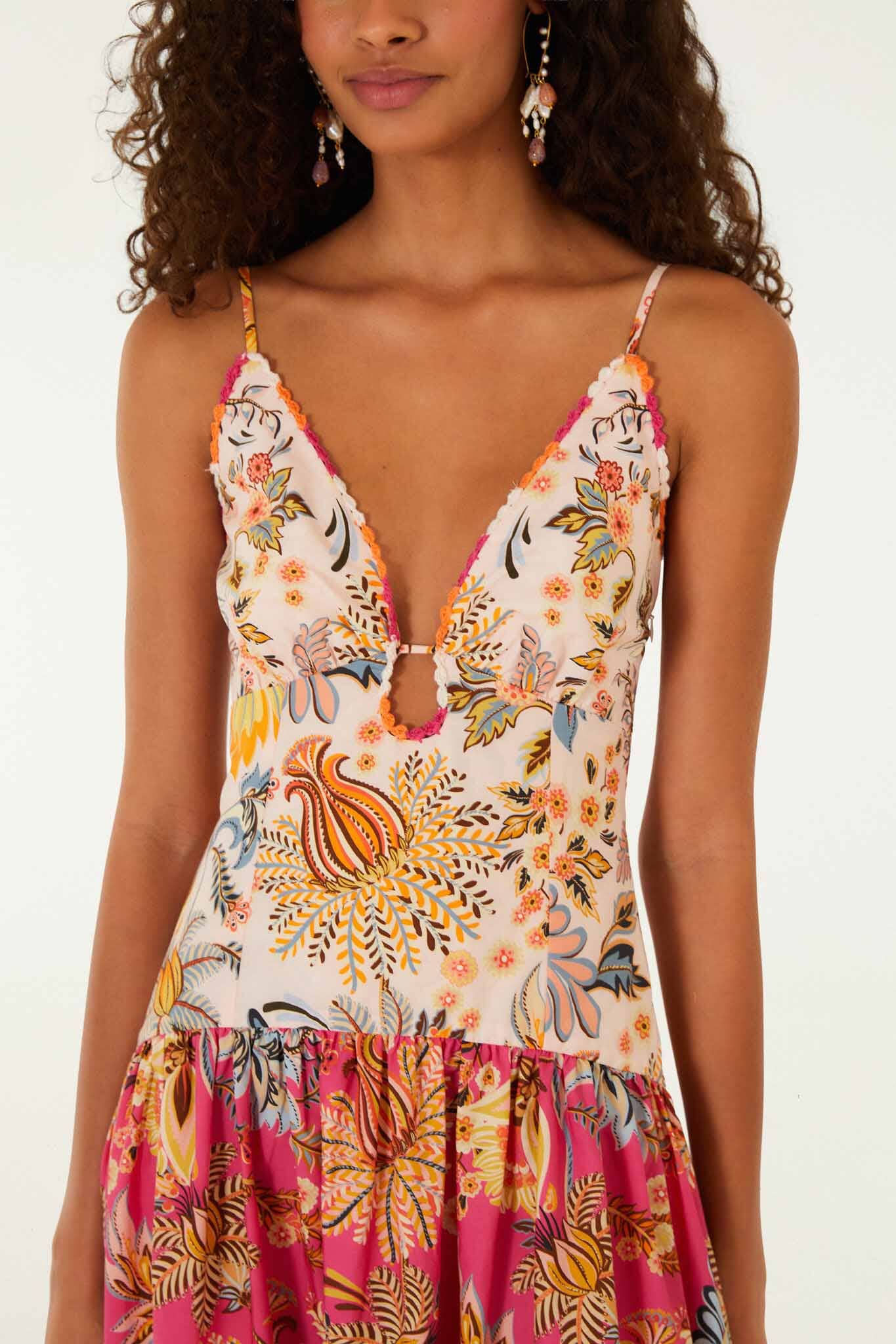Maxi Vestido Multicolor Ligia Floral Mix