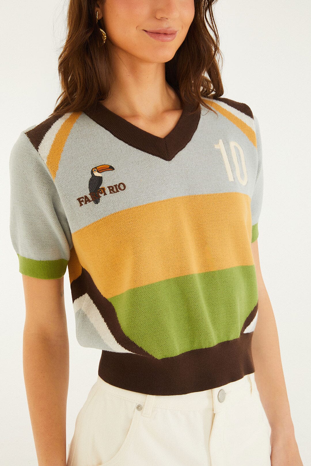 Top de Punto Tucán Multicolor de Manga Corta