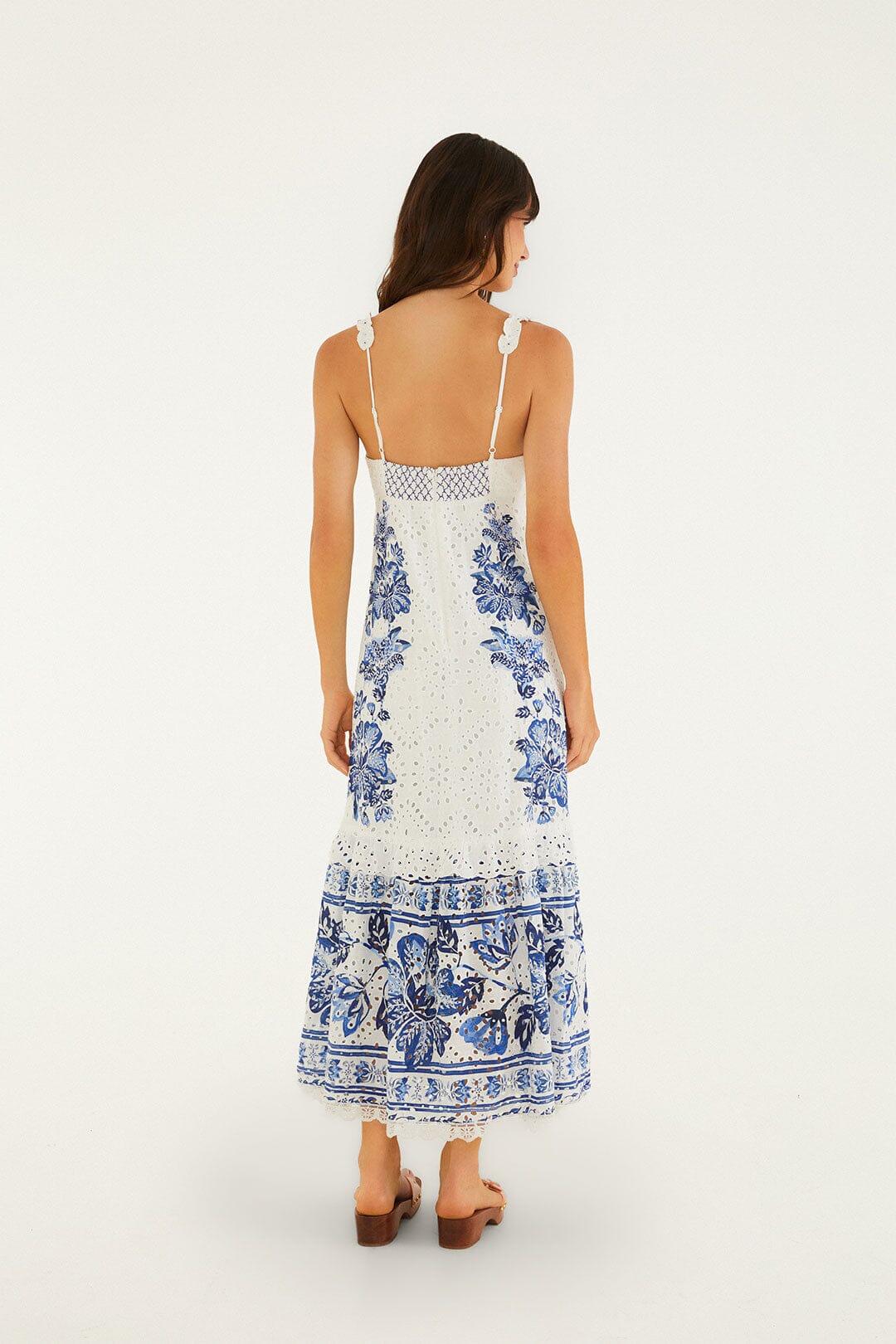 Vestido Midi Blanco Hueso Beautiful Nature con Ojales