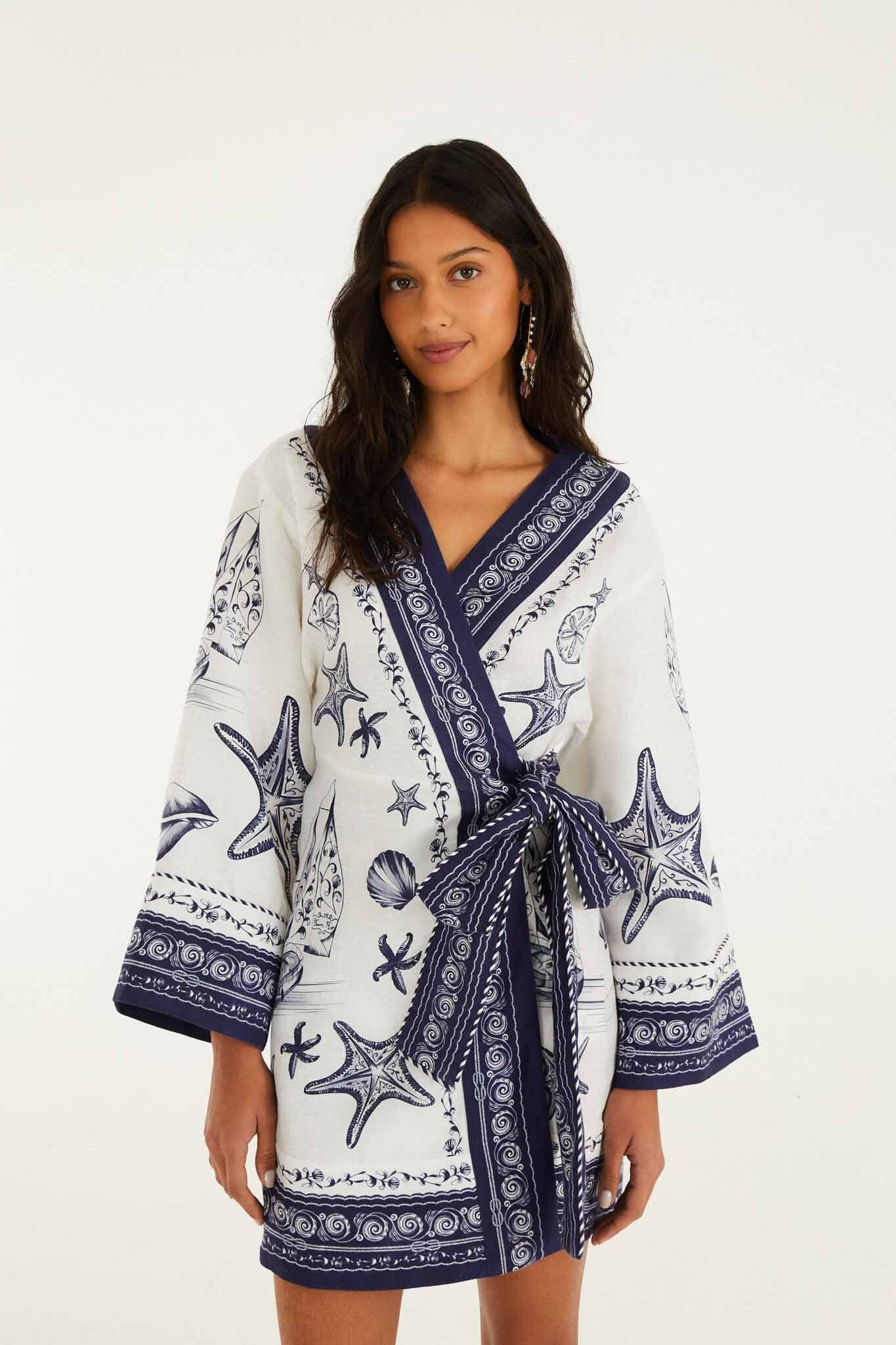 Vestido Mini Blanco Hueso Coast con Pañuelo