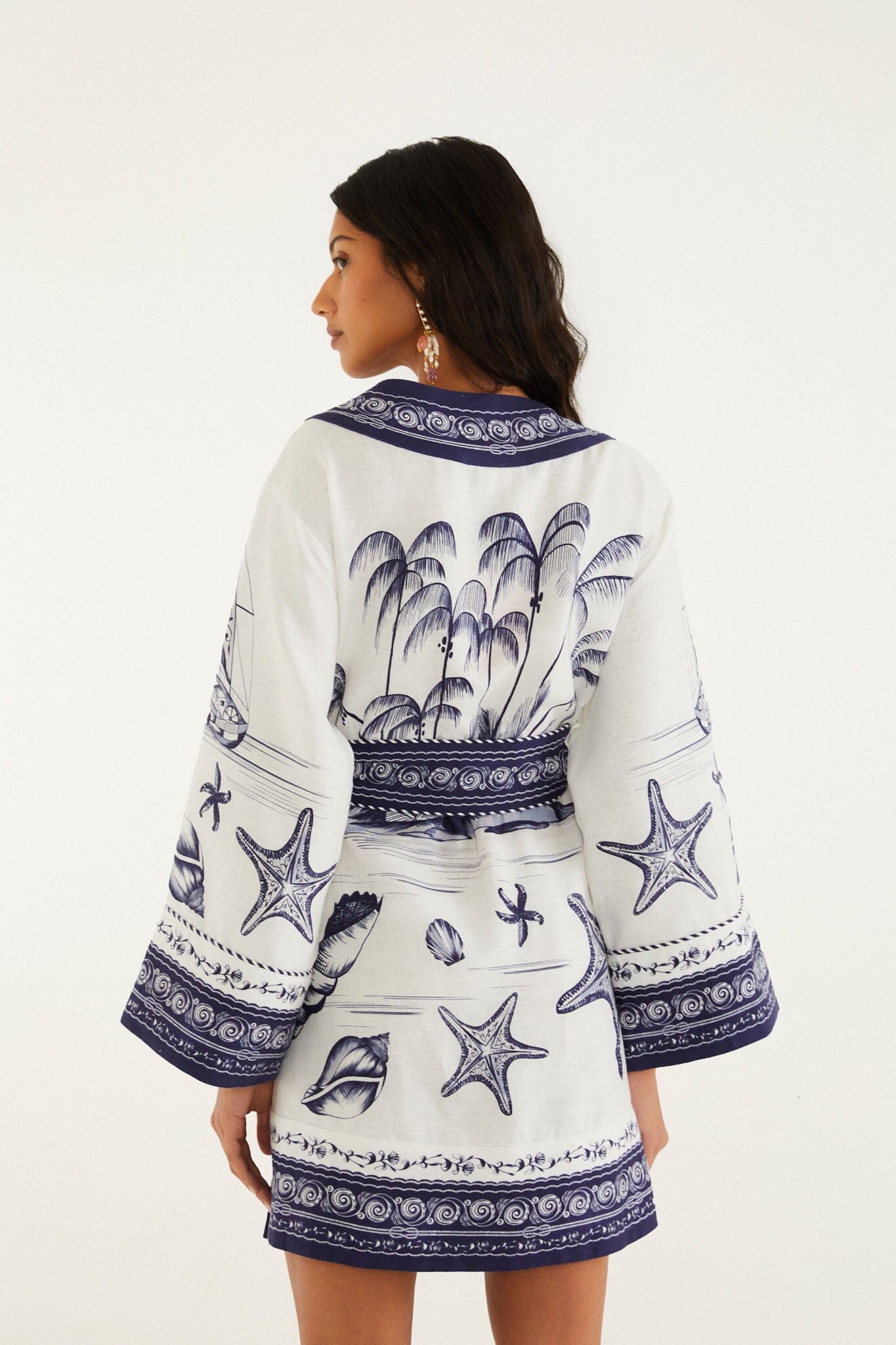 Vestido Mini Blanco Hueso Coast con Pañuelo