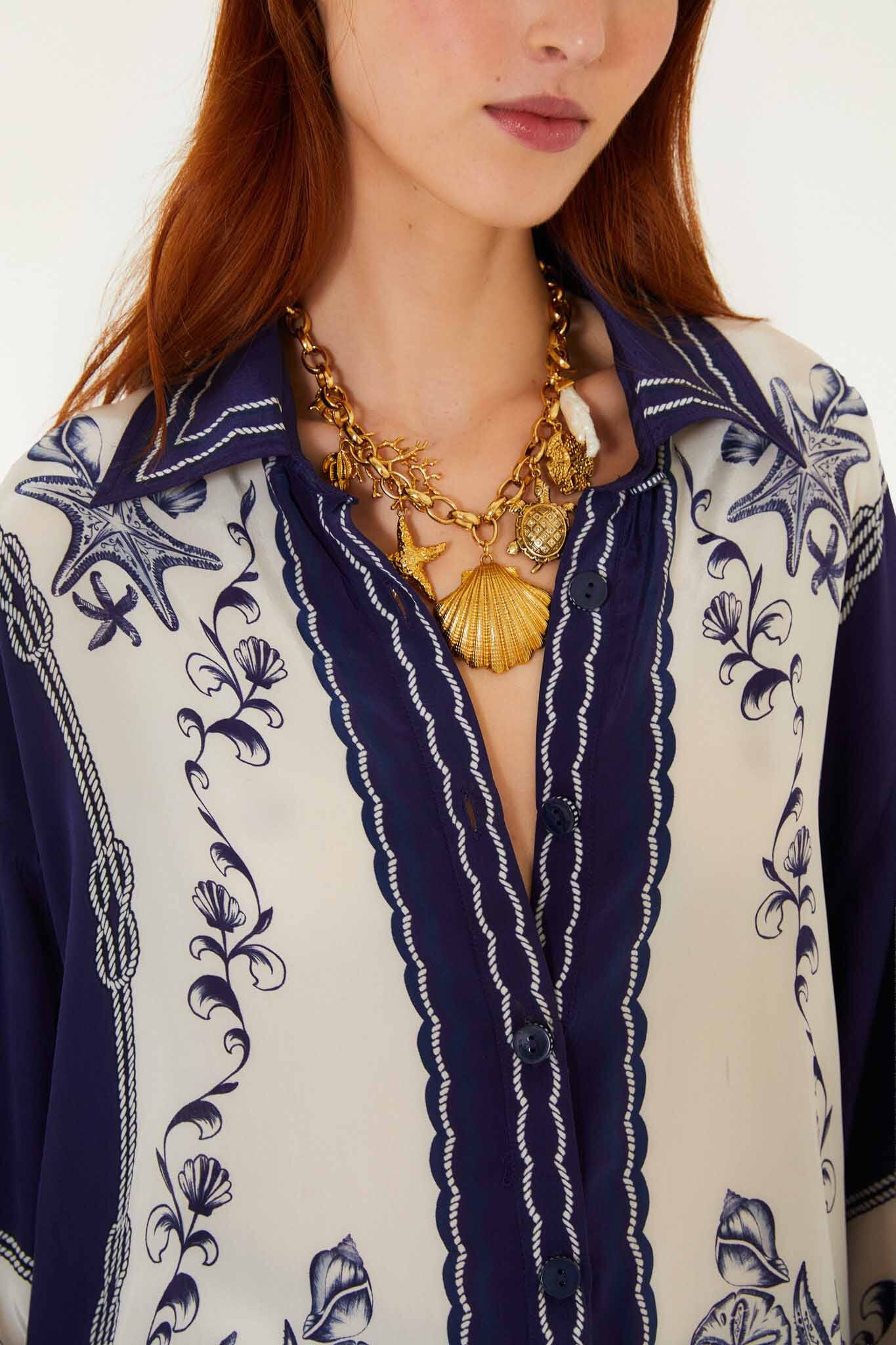 Camisa Blanco Hueso Coast con Pañuelo