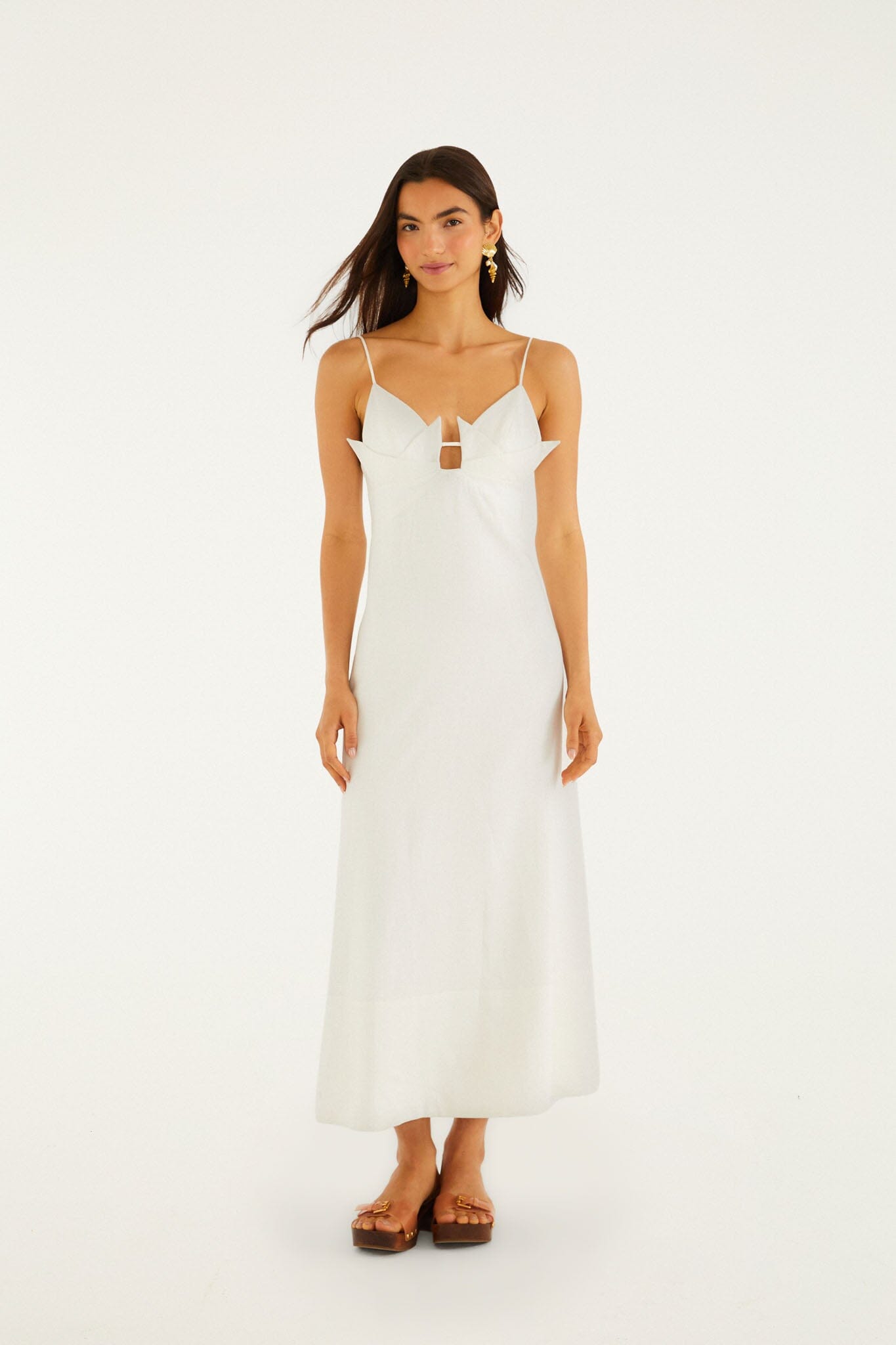 Maxi Vestido Blanco Hueso Paper Boat 3D