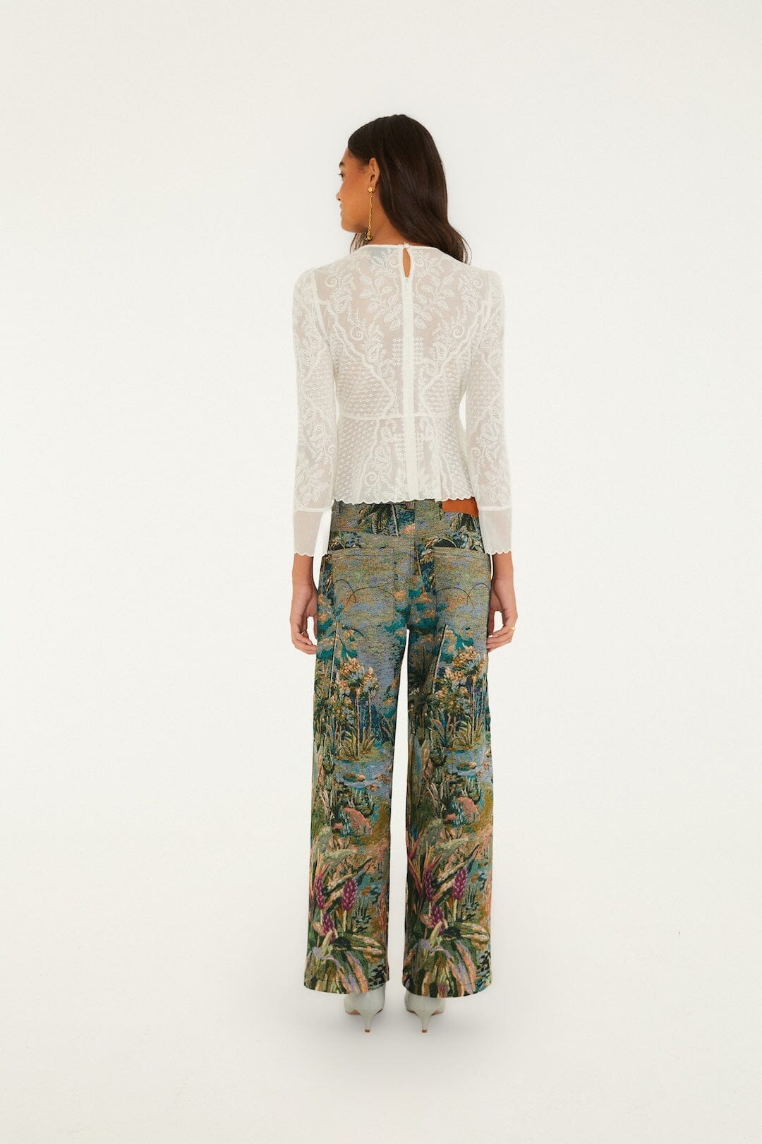 Pantalón de mezclilla Petricor Jacquard de pierna ancha