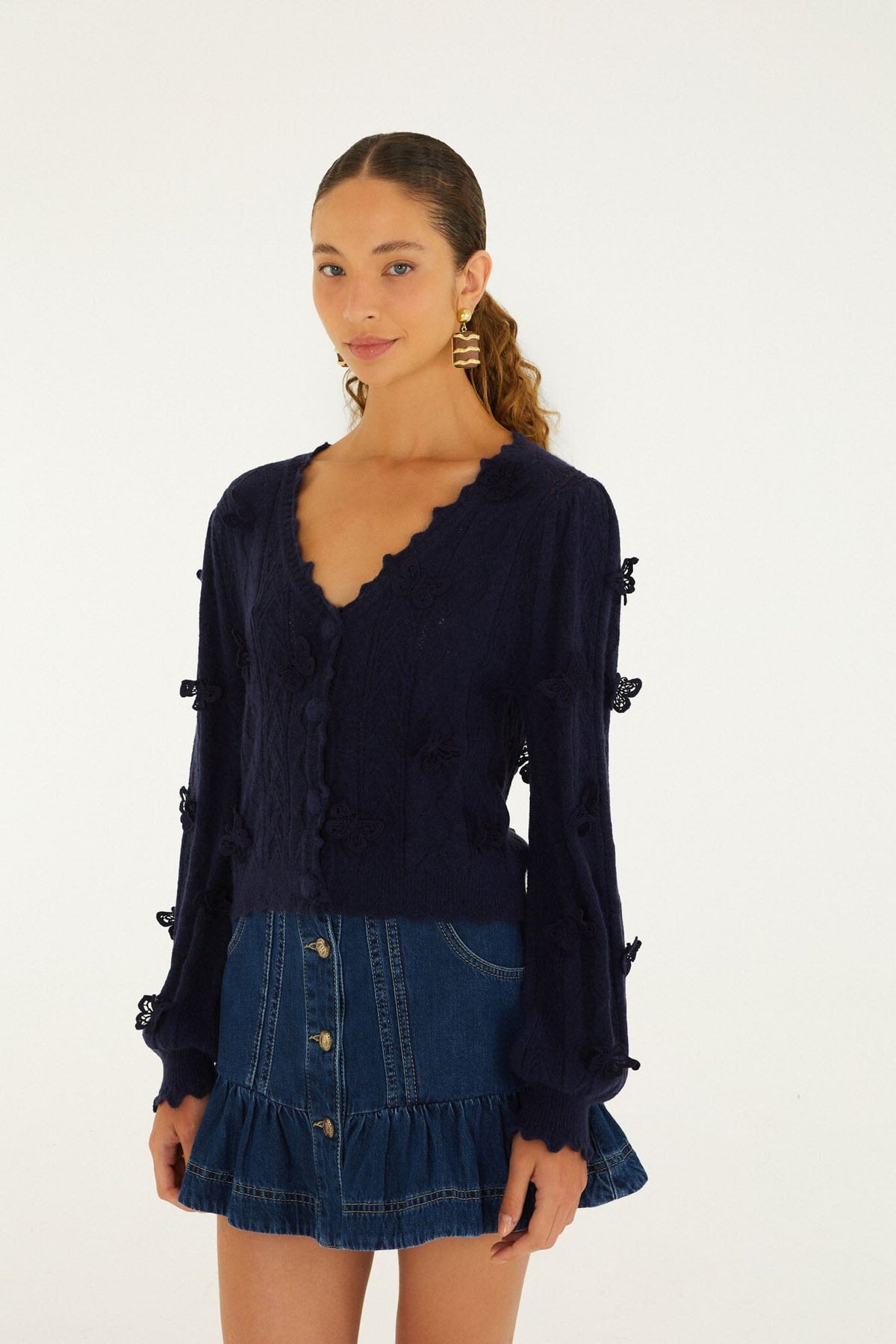 Cardigan de Punto Richelieu 3D Butterflies