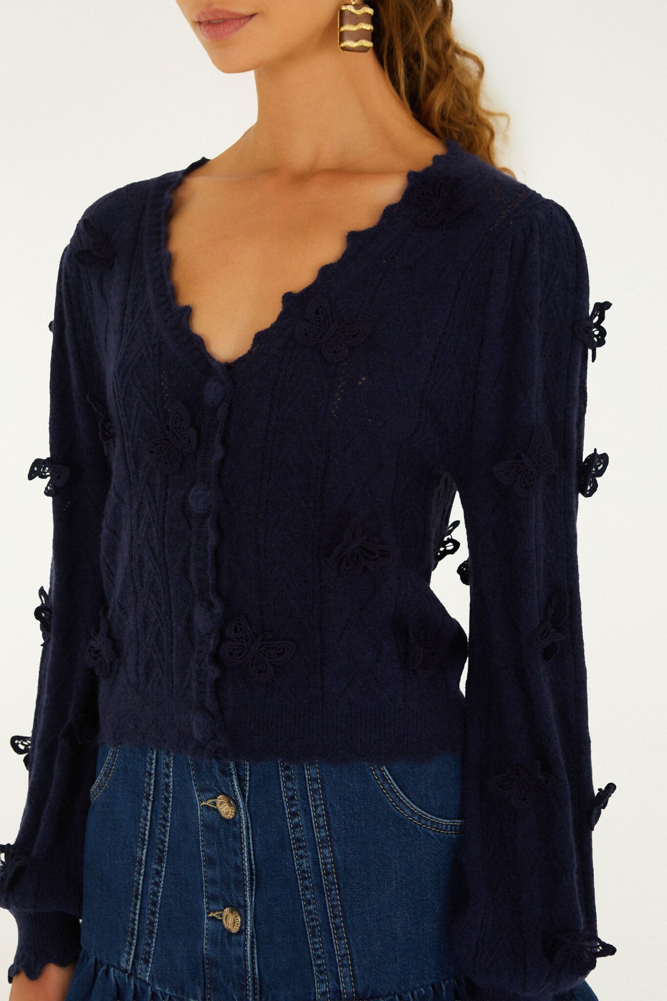 Cardigan de Punto Richelieu 3D Butterflies