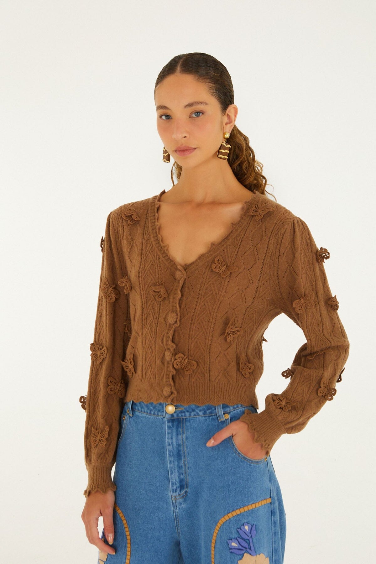 Cardigan de Punto Richelieu 3D Butterflies