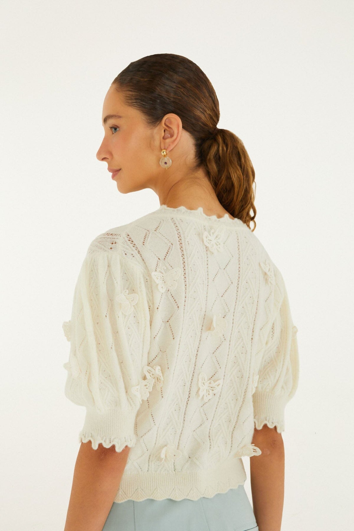 Top de Punto Richelieu 3D Butterflies