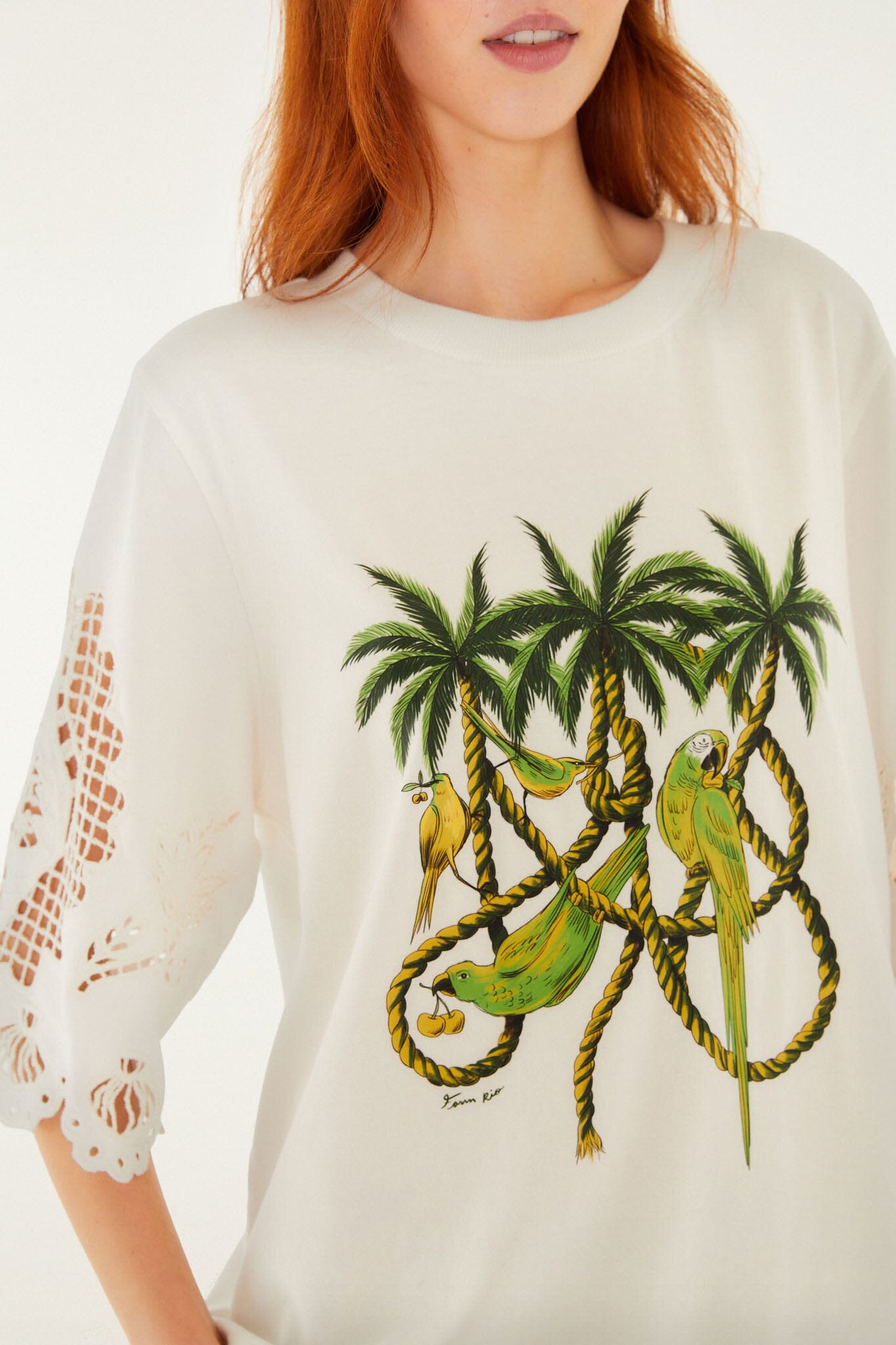 Playera Blanco Hueso Ropes and Birds Richelieu