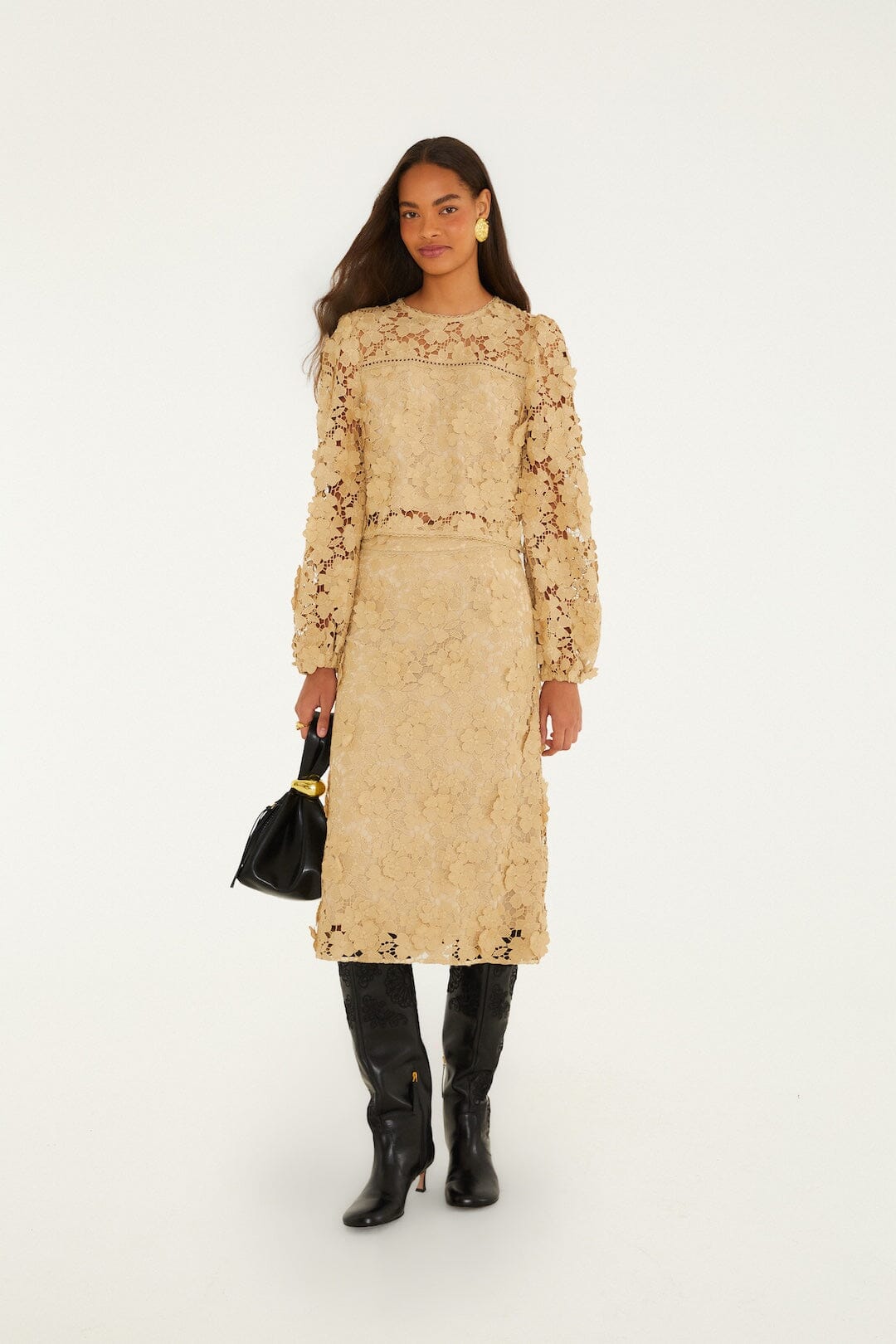 Blusa Bordada Sand de Manga Larga