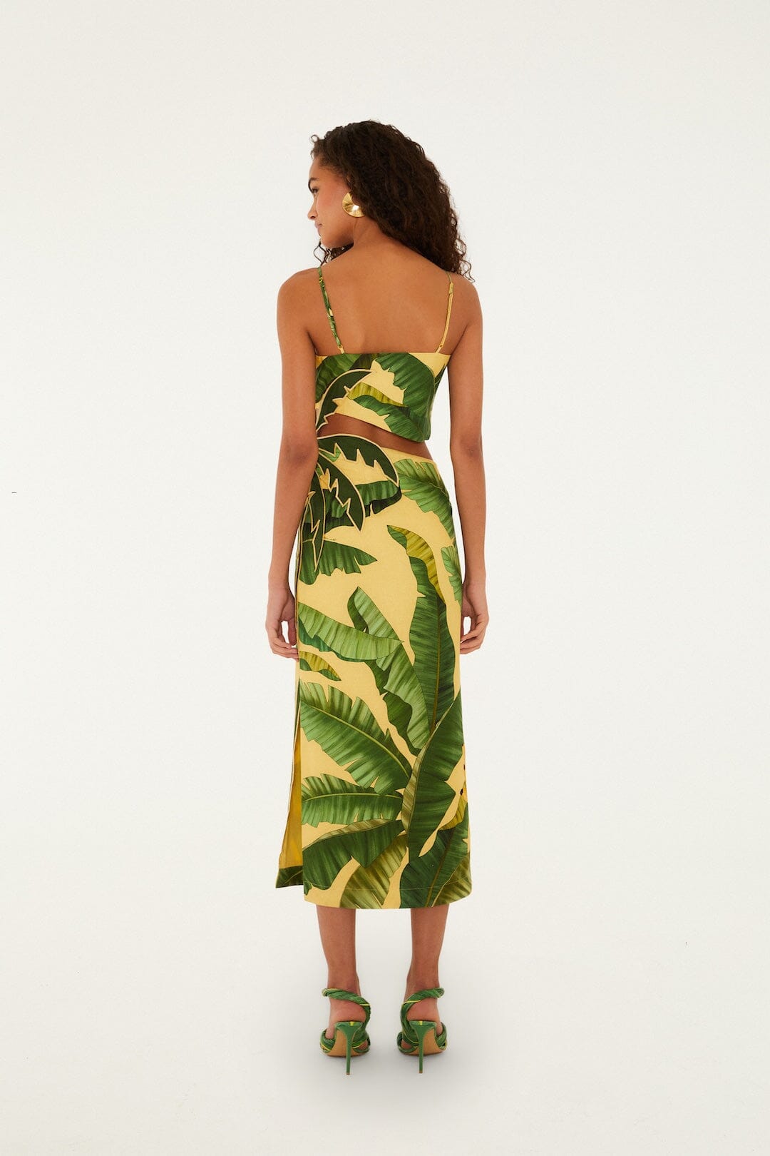Maxi Vestido 3D Banana Leaves Amarillo Suave