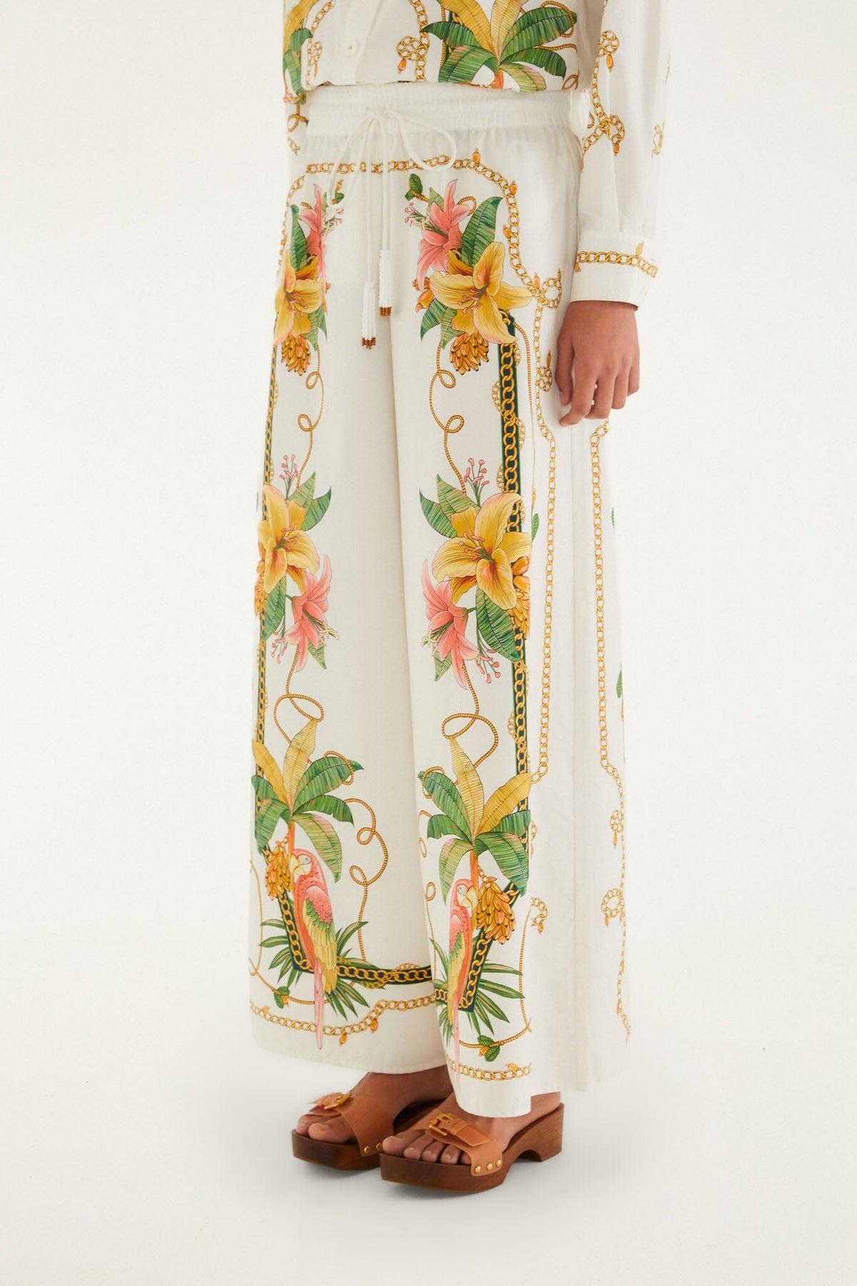 Pantalones Tropical Royalty Blanco Hueso