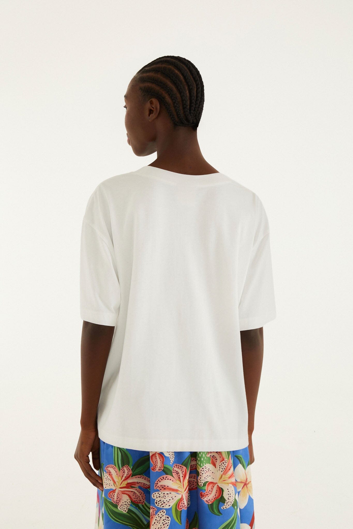 Playera Blanca Tropical Rose