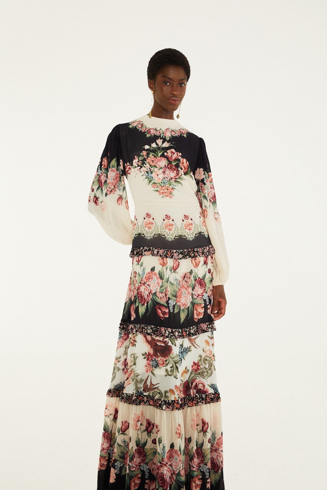 Maxi Vestido Winter Floral de Manga Larga