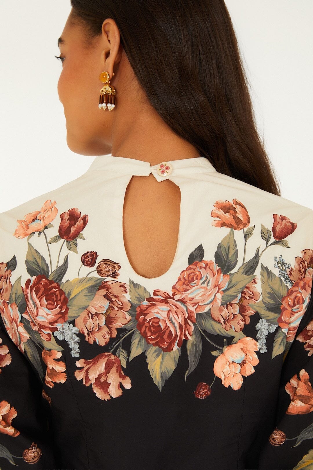 Mini vestido Winter Floral de manga larga