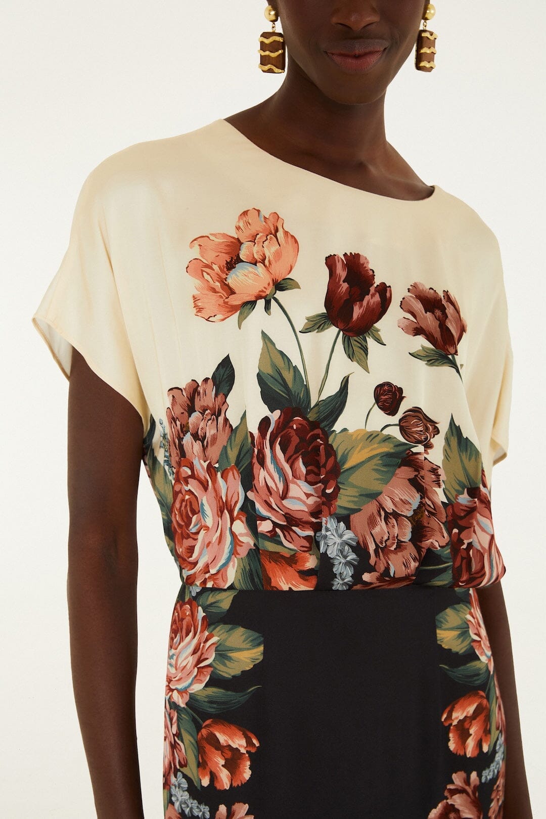 Maxi vestido Winter Floral de manga corta